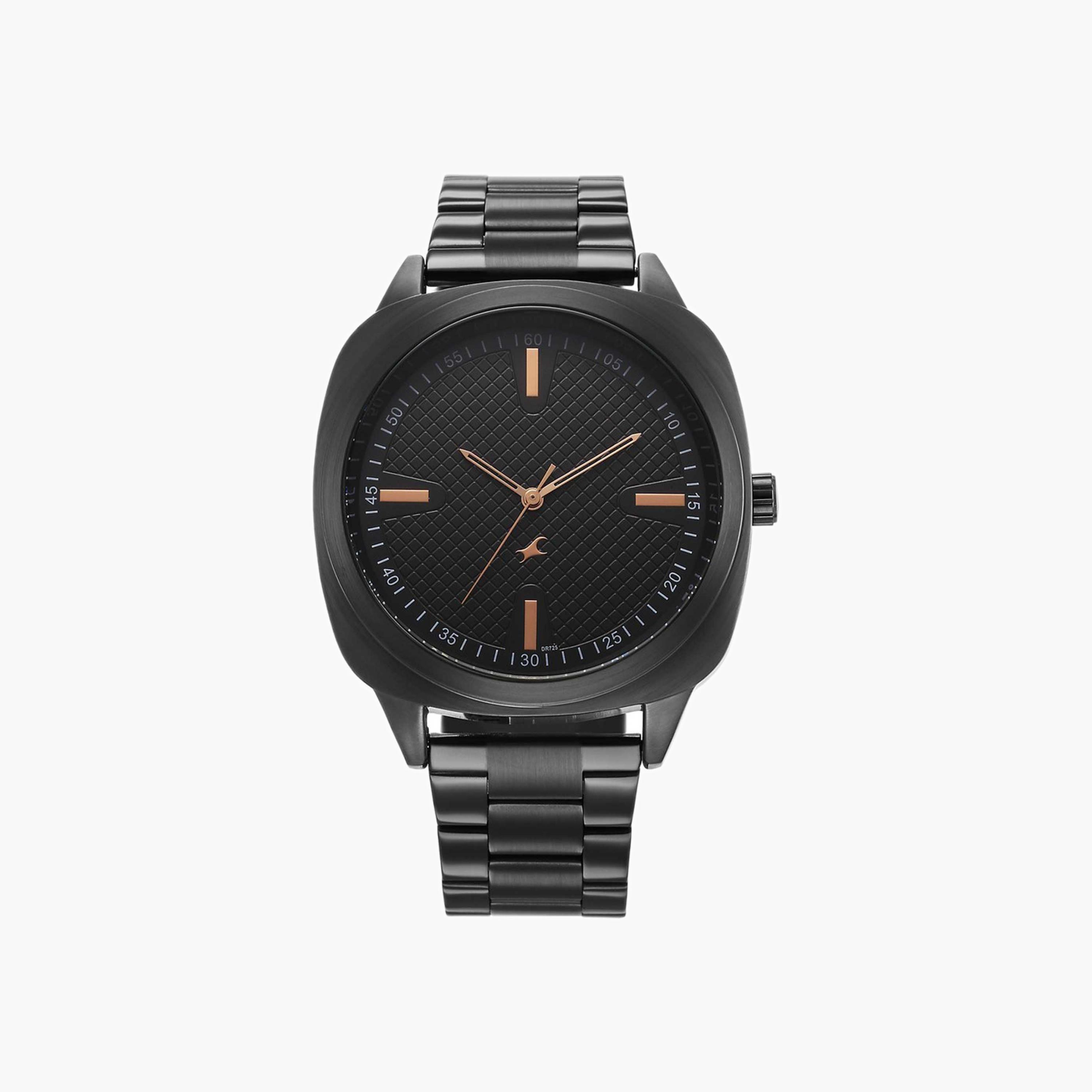 Fastrack Black Dial Stainless Steel Watch-men-watchesandjewellery-watches-image-1