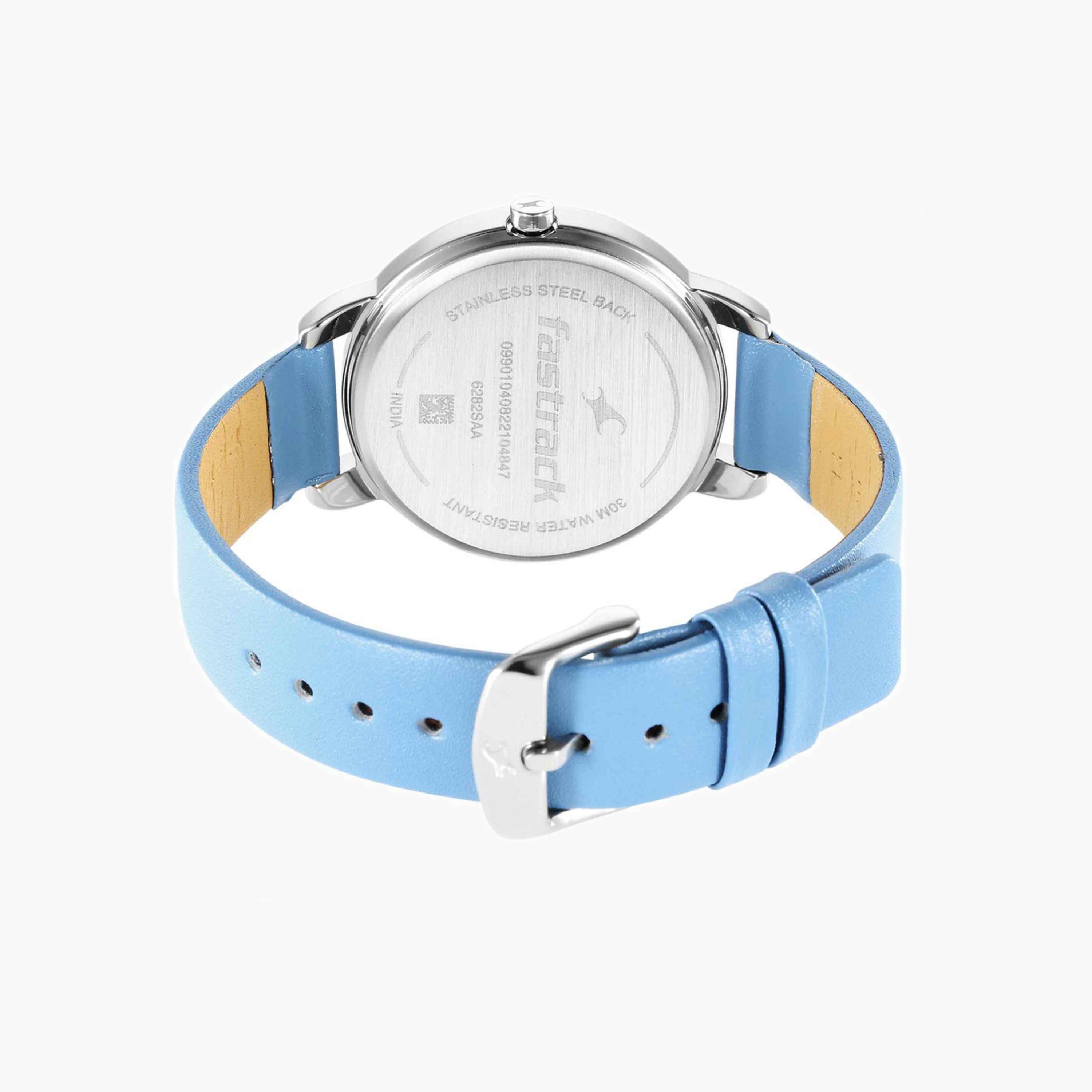 Fastrack Blue Dial Leather Strap Watch-women-watchesandjewellery-watches-image-3