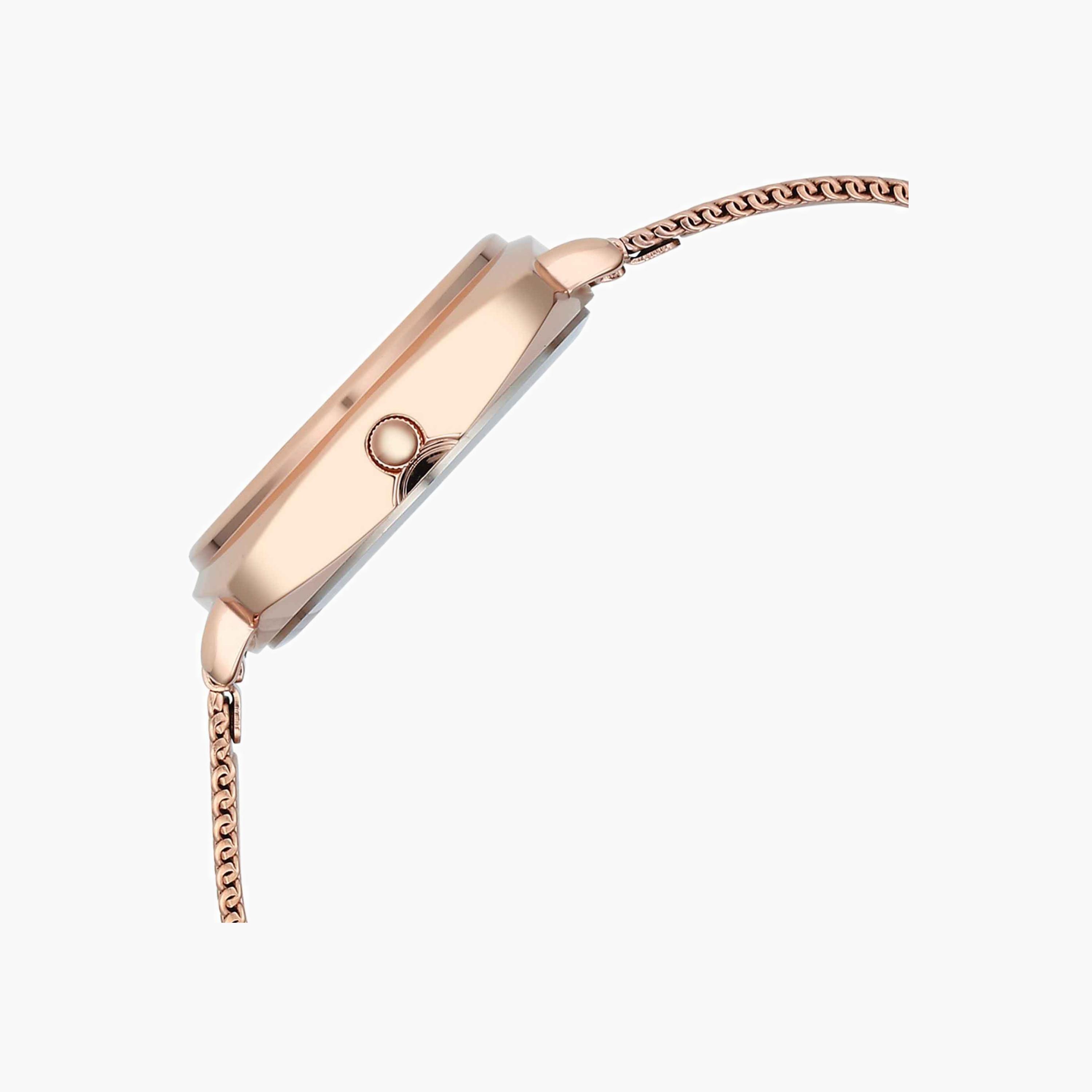 Fastrack Green Dial Rose Gold Mesh Watch-women-watchesandjewellery-watches-image-2