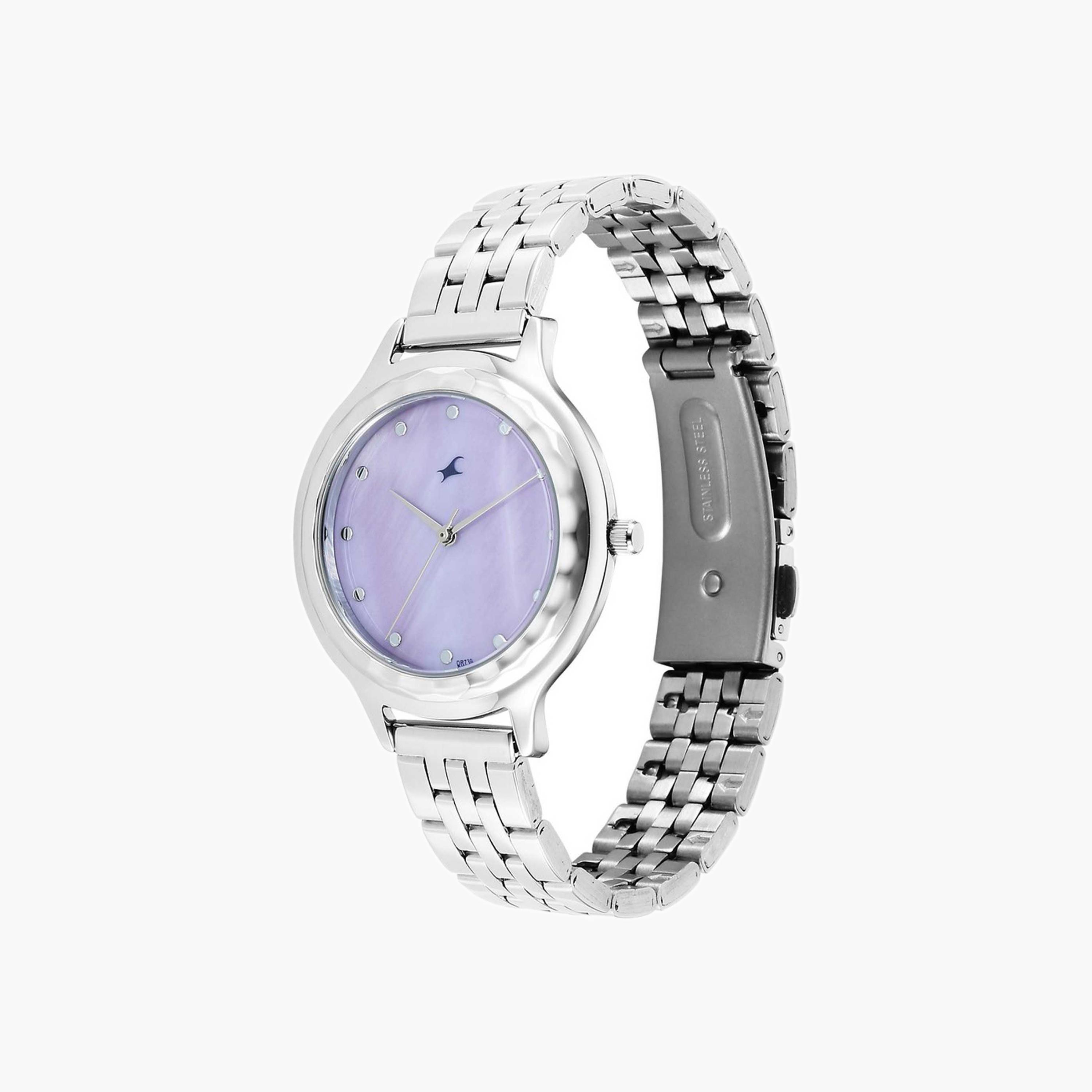 Fastrack Purple Dial Silver Strap Watch-women-watchesandjewellery-watches-image-2