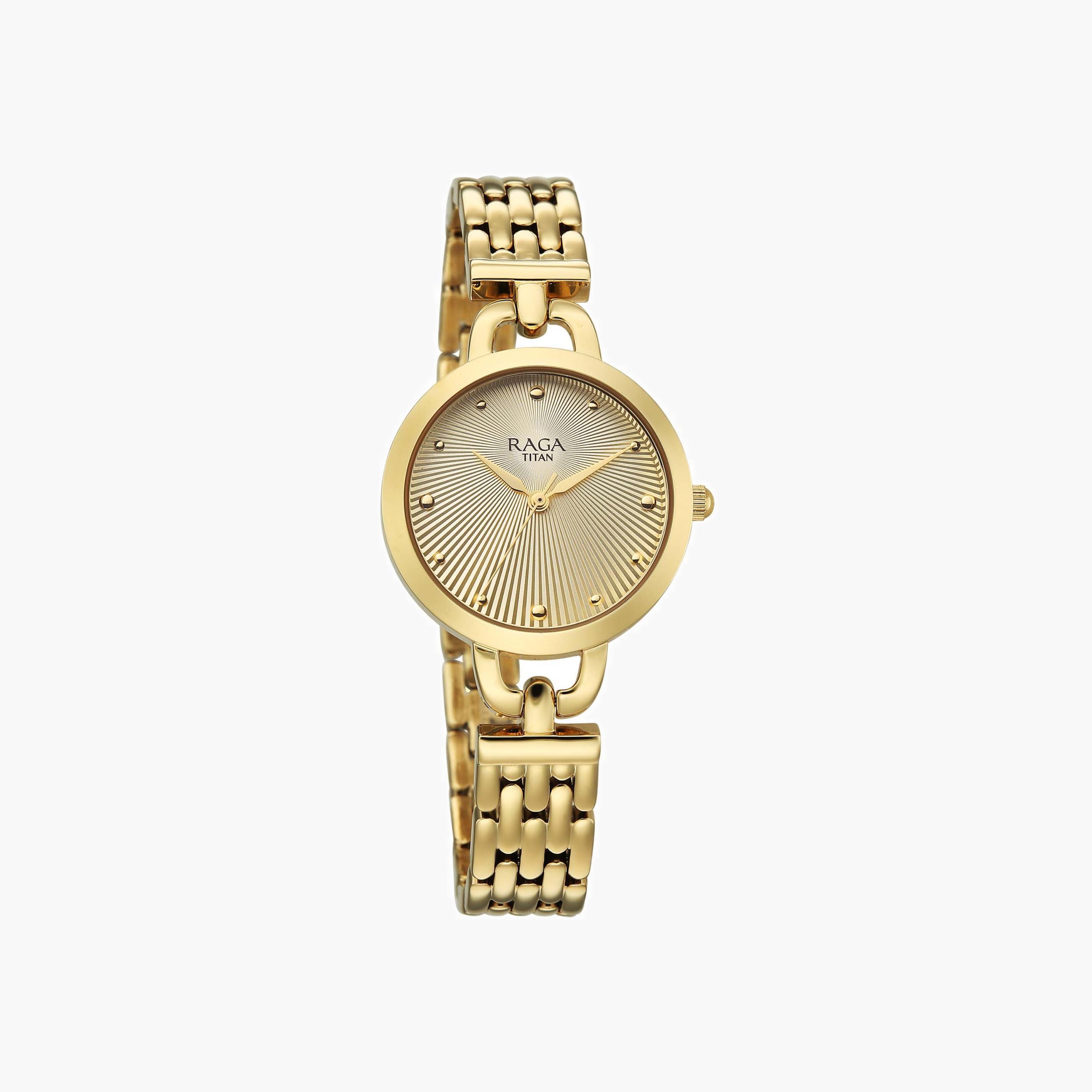 Titan Golden Metal Strap Quartz Watch-women-watchesandjewellery-watches-image-1