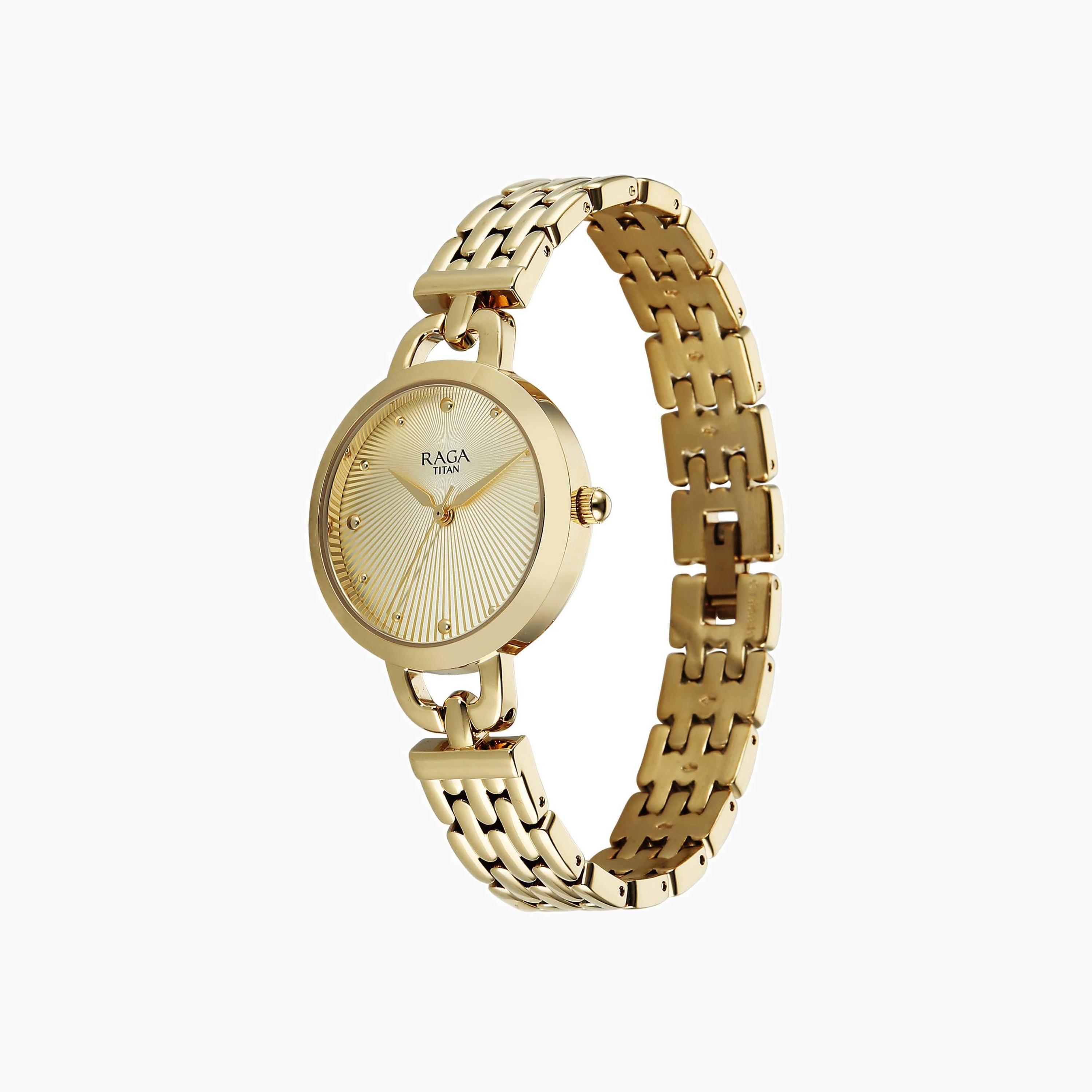 Titan Golden Metal Strap Quartz Watch-women-watchesandjewellery-watches-image-4