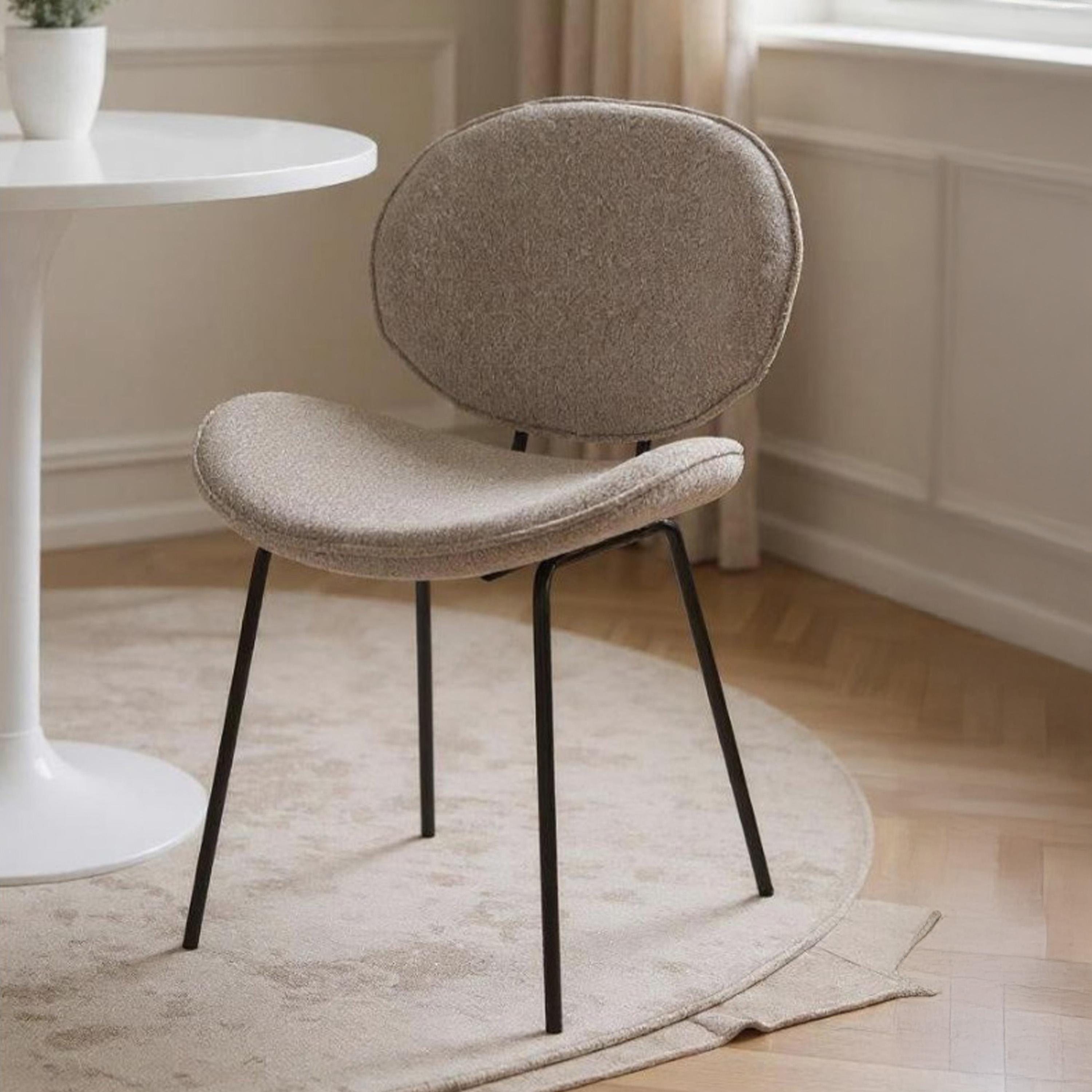 Home Kode Brinley Greige Boucle Dining Chair