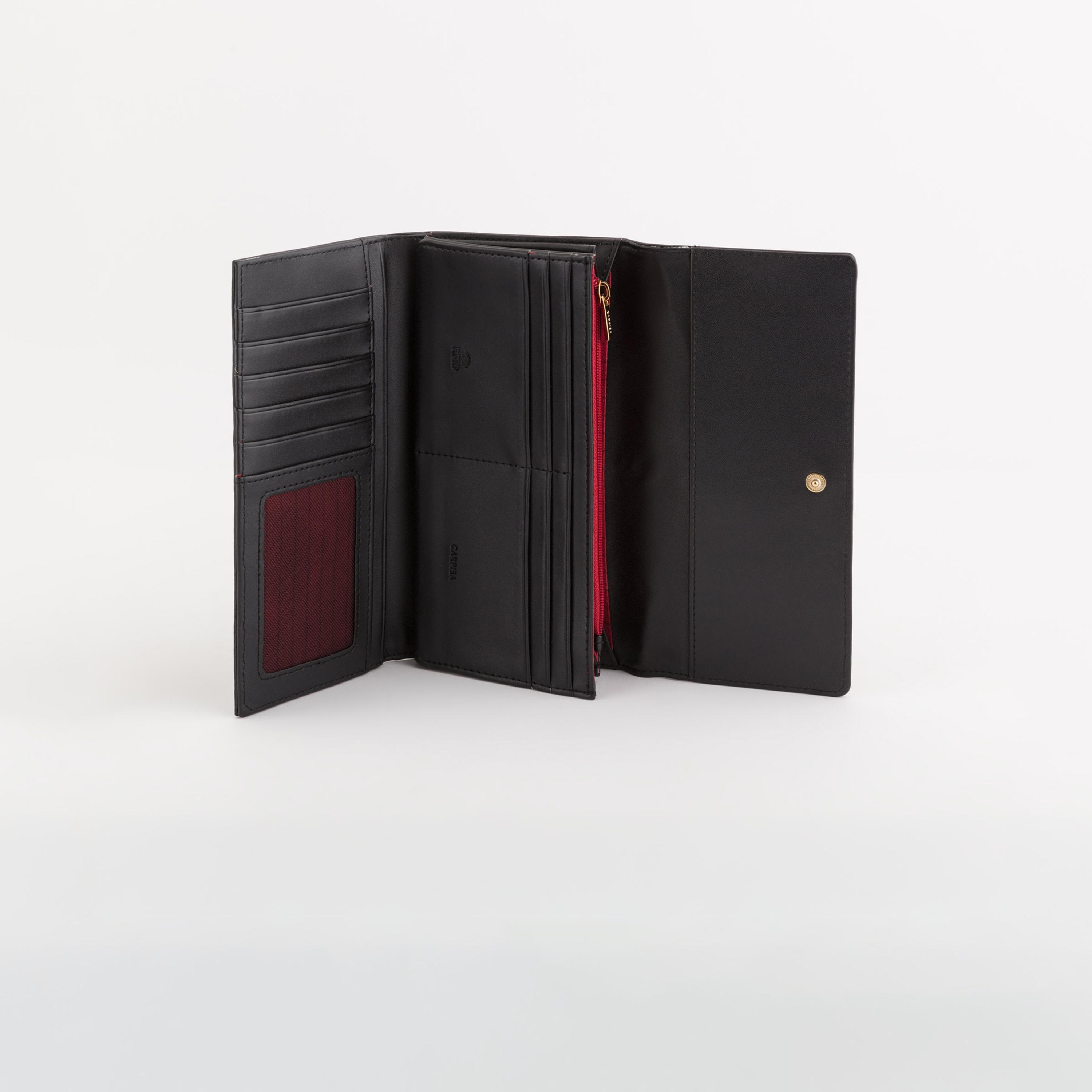 Carpisa Giulia Textured Large Wallet with Flap Closure | 19.50 x 10 x 2 cm-women-bagsandwallets-wallets-image-2