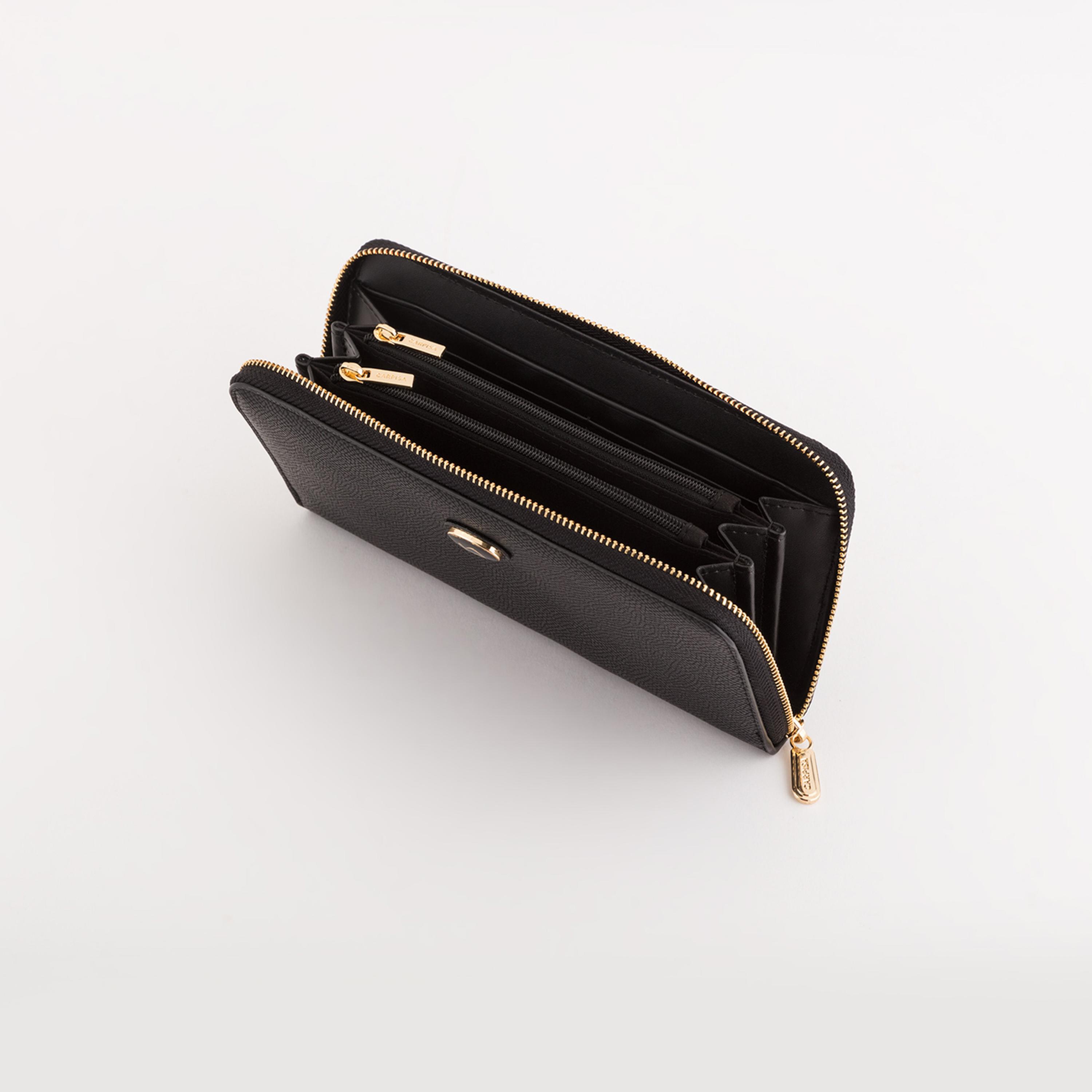 Carpisa Leonia Textured Wallet with Zipper Closure | 19.50 x 10 x 2 cm-women-bagsandwallets-wallets-image-2
