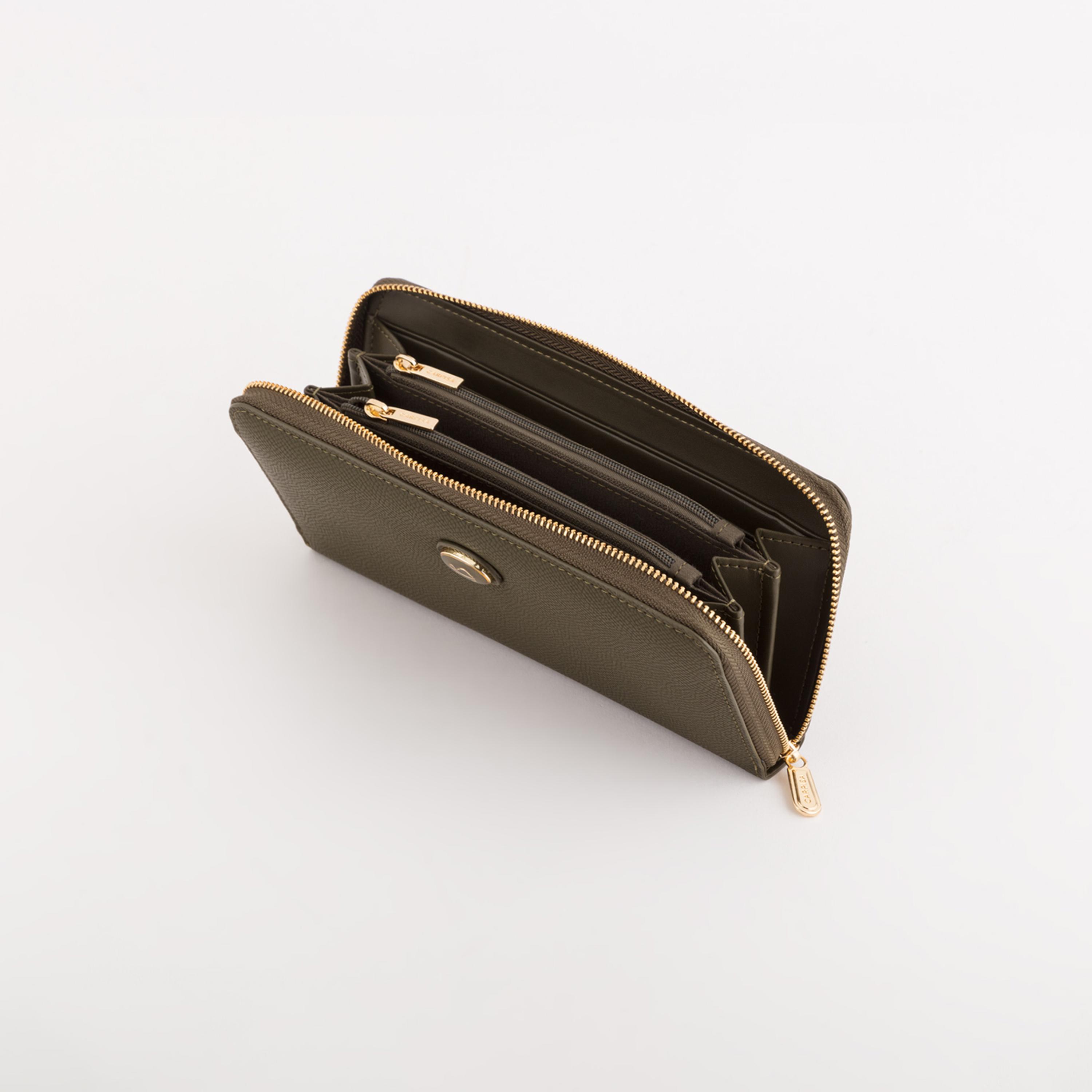 Carpisa Leonia Textured Wallet with Zipper Closure | 19.50 x 10 x 2 cm-women-bagsandwallets-wallets-image-2