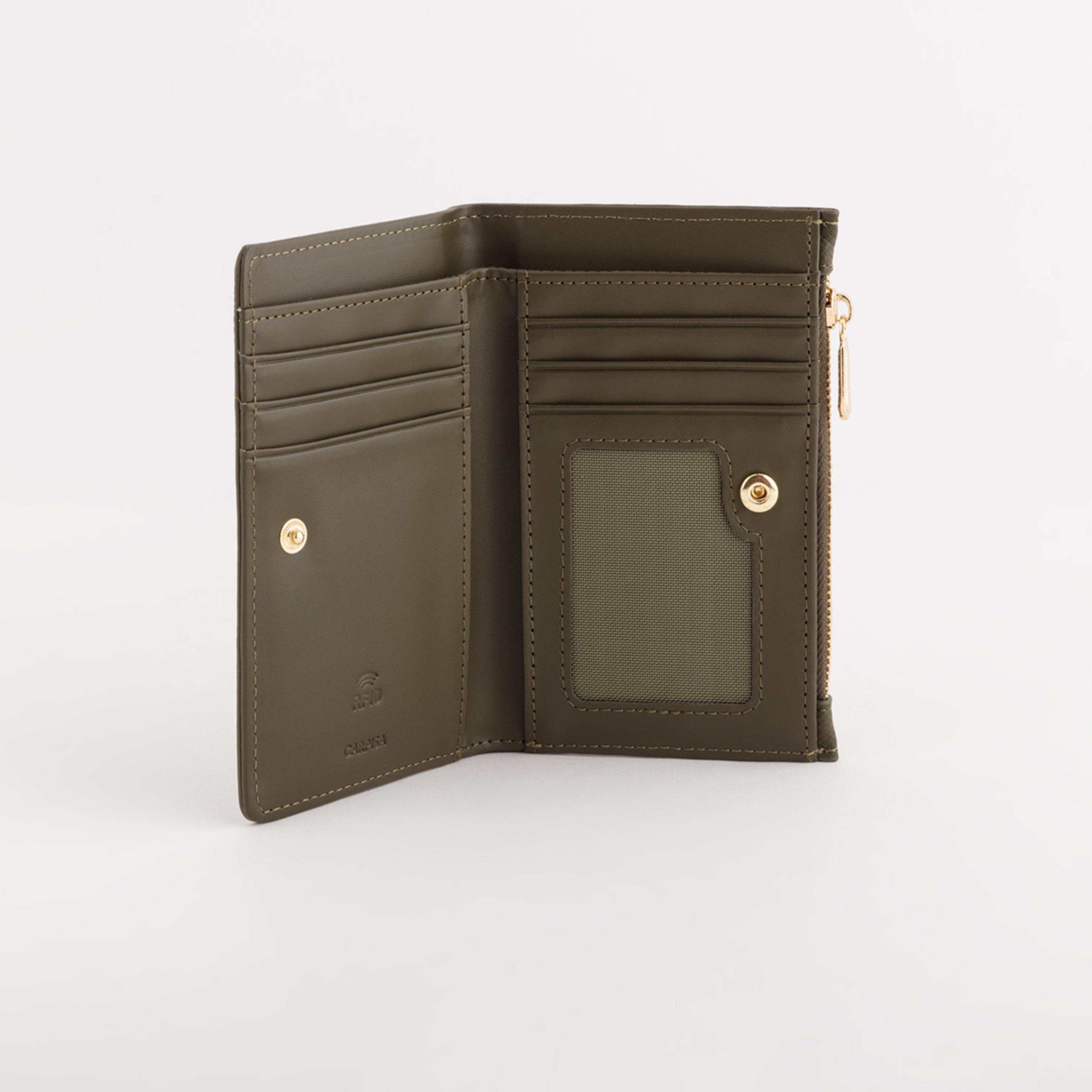 Carpisa Leonia Textured Wallet with Zipper Closure | 14.50 x 9 x 2 cm-women-bagsandwallets-wallets-image-2