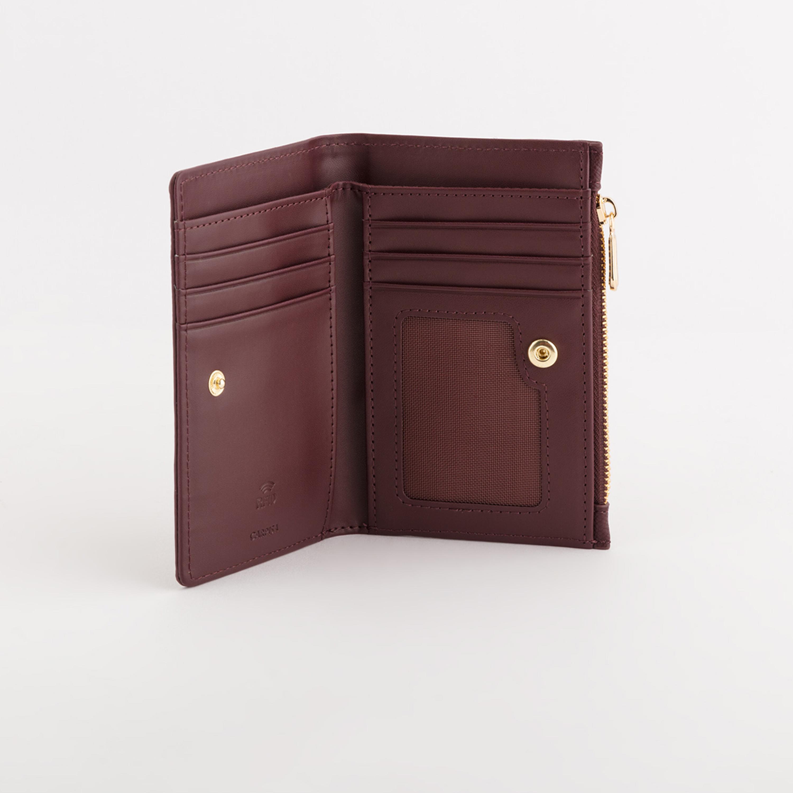 Carpisa Leonia Textured Wallet with Zipper Closure | 14.50 x 9 x 2 cm-women-bagsandwallets-wallets-image-2