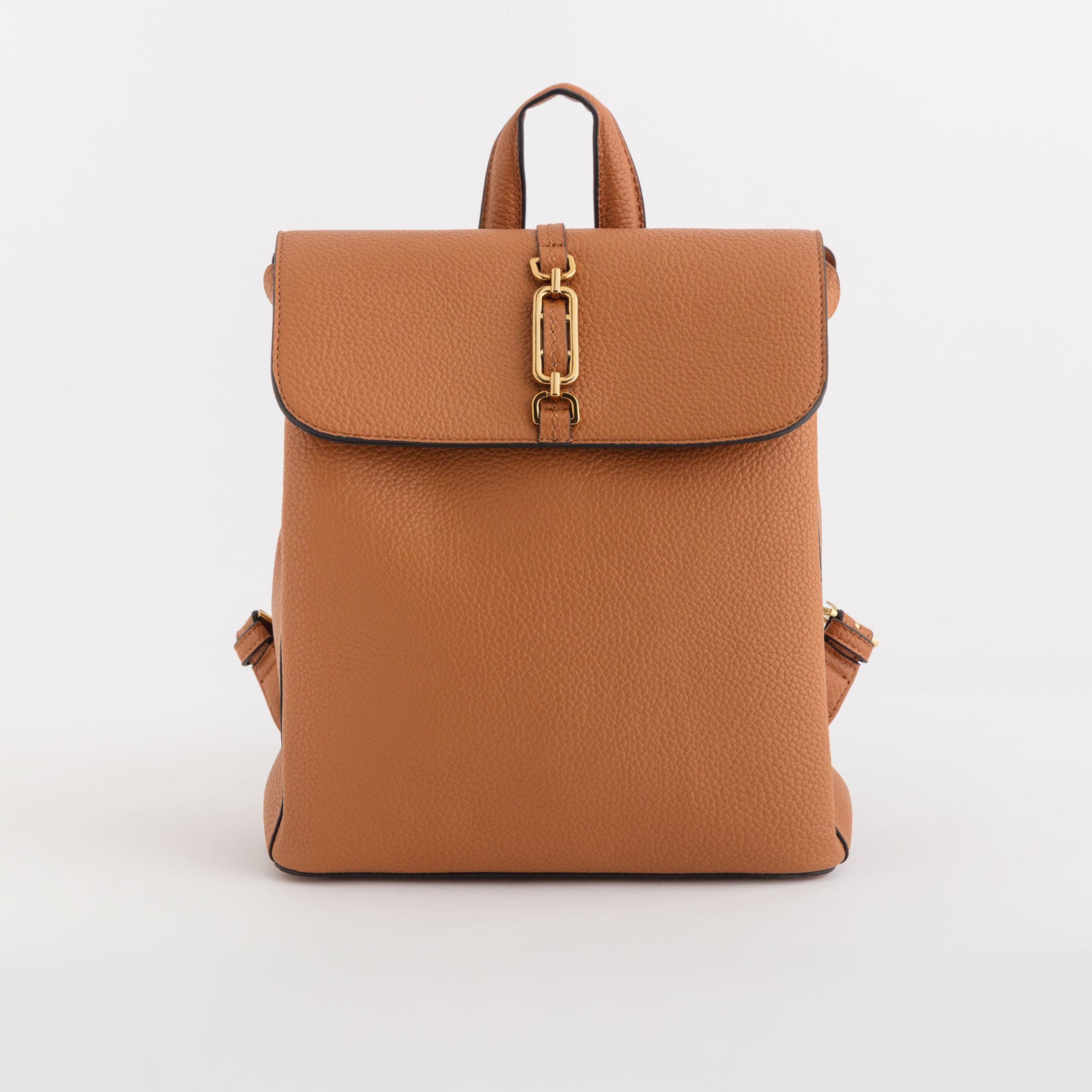 Carpisa Giulia Textured Backpack with Flap Closure | 23 x 25.50 x 12.50 cm-women-bagsandwallets-backpacks-image-1