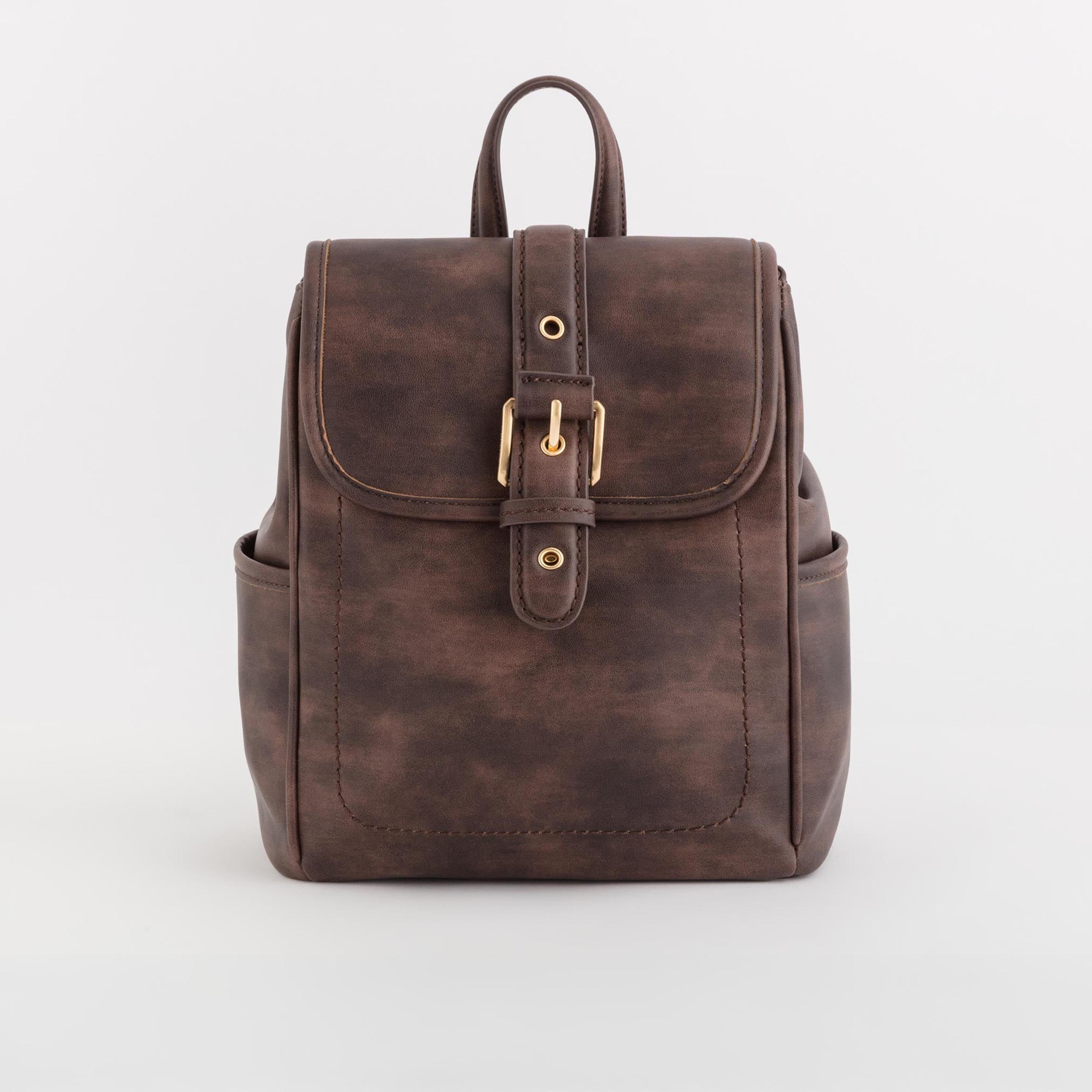 Carpisa Madrid Self Design Backpack with Flap Closure | 21.50 x 26 x 11 cm-women-bagsandwallets-backpacks-image-1
