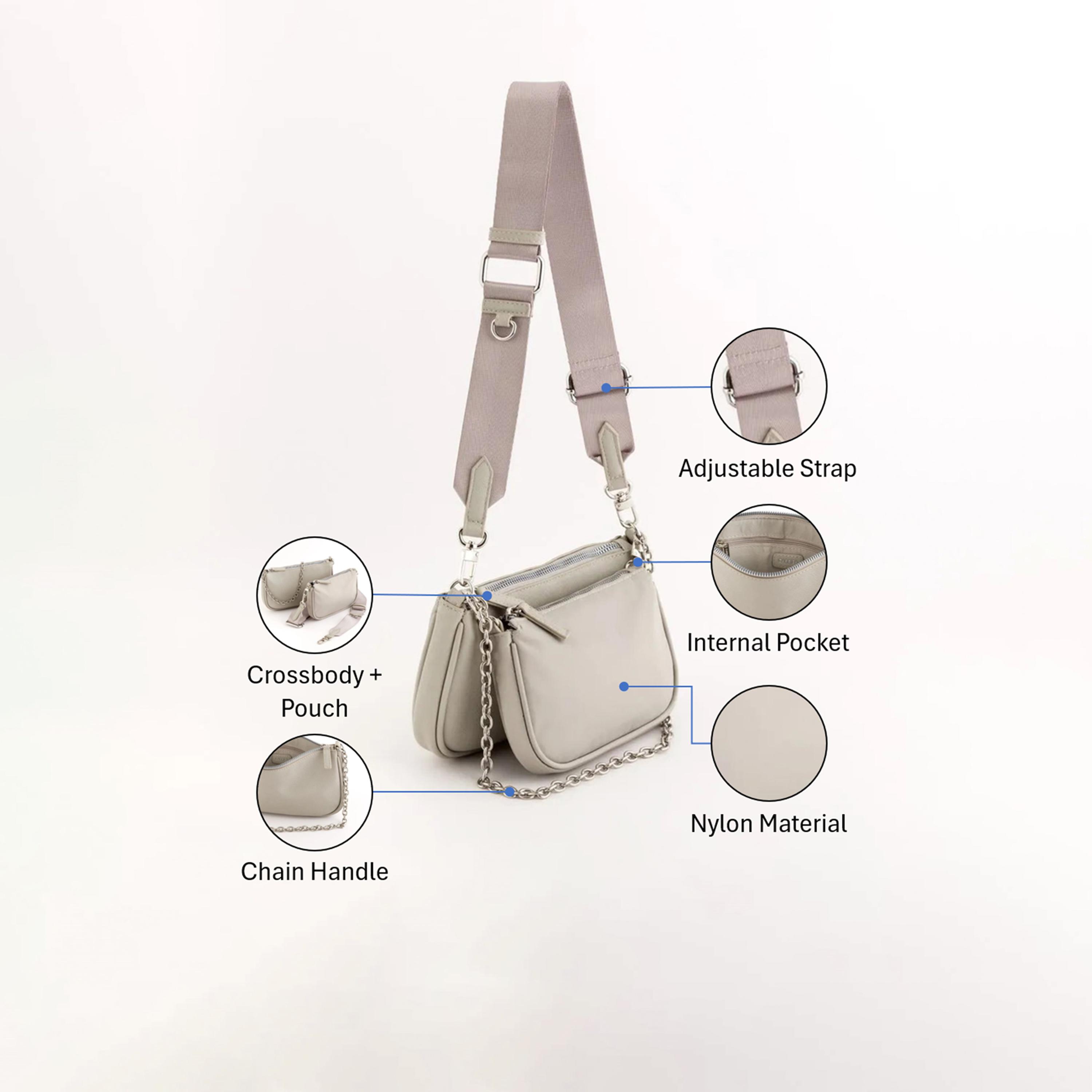 Carpisa Trevis Self Design Crossbody Bag with Zipper Closure | 22.50 x 12.50 x 3.50 cm-women-bagsandwallets-handbags-image-3