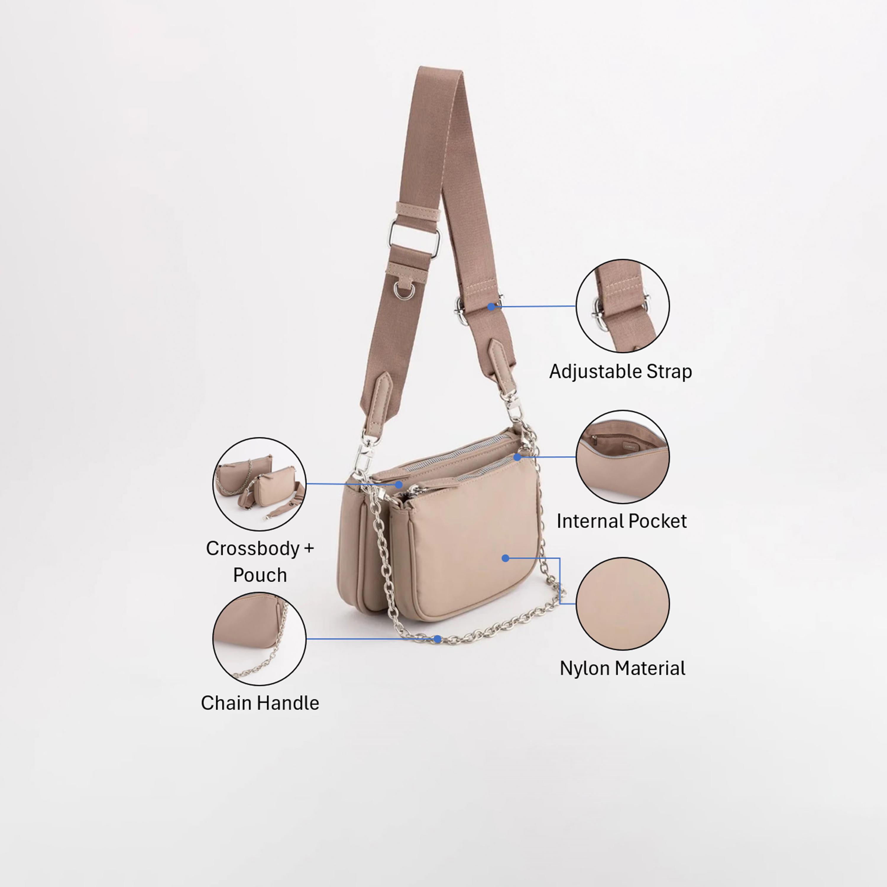 Carpisa Trevis Self Design Crossbody Bag with Zipper Closure | 22.50 x 12.50 x 3.50 cm-women-bagsandwallets-handbags-image-3