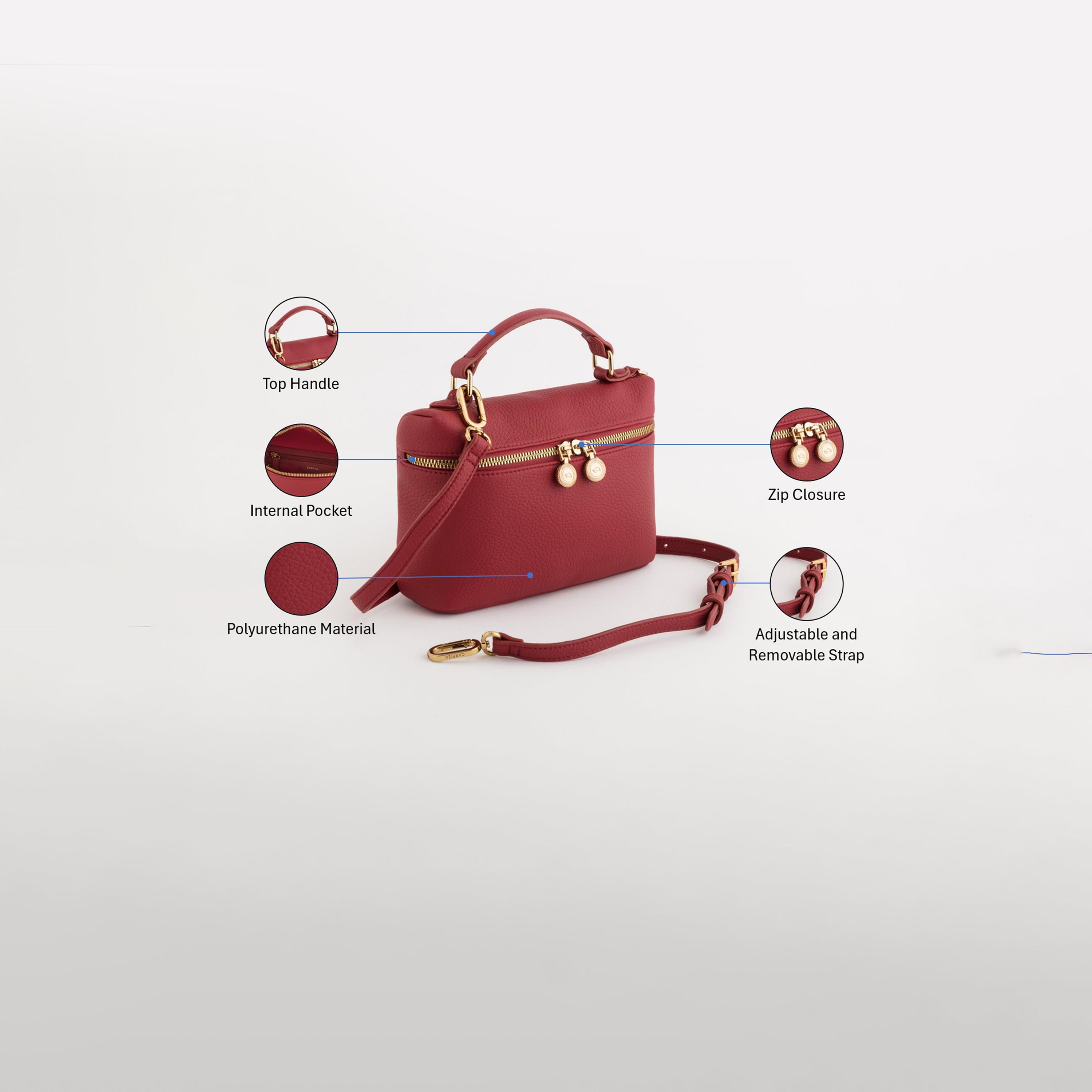 كاربيسا - شنطة كروس تصميم فلامينيا ذاتي سحاب للإغلاق | 21 × 14 × 6 سم-women-bagsandwallets-handbags-image-3