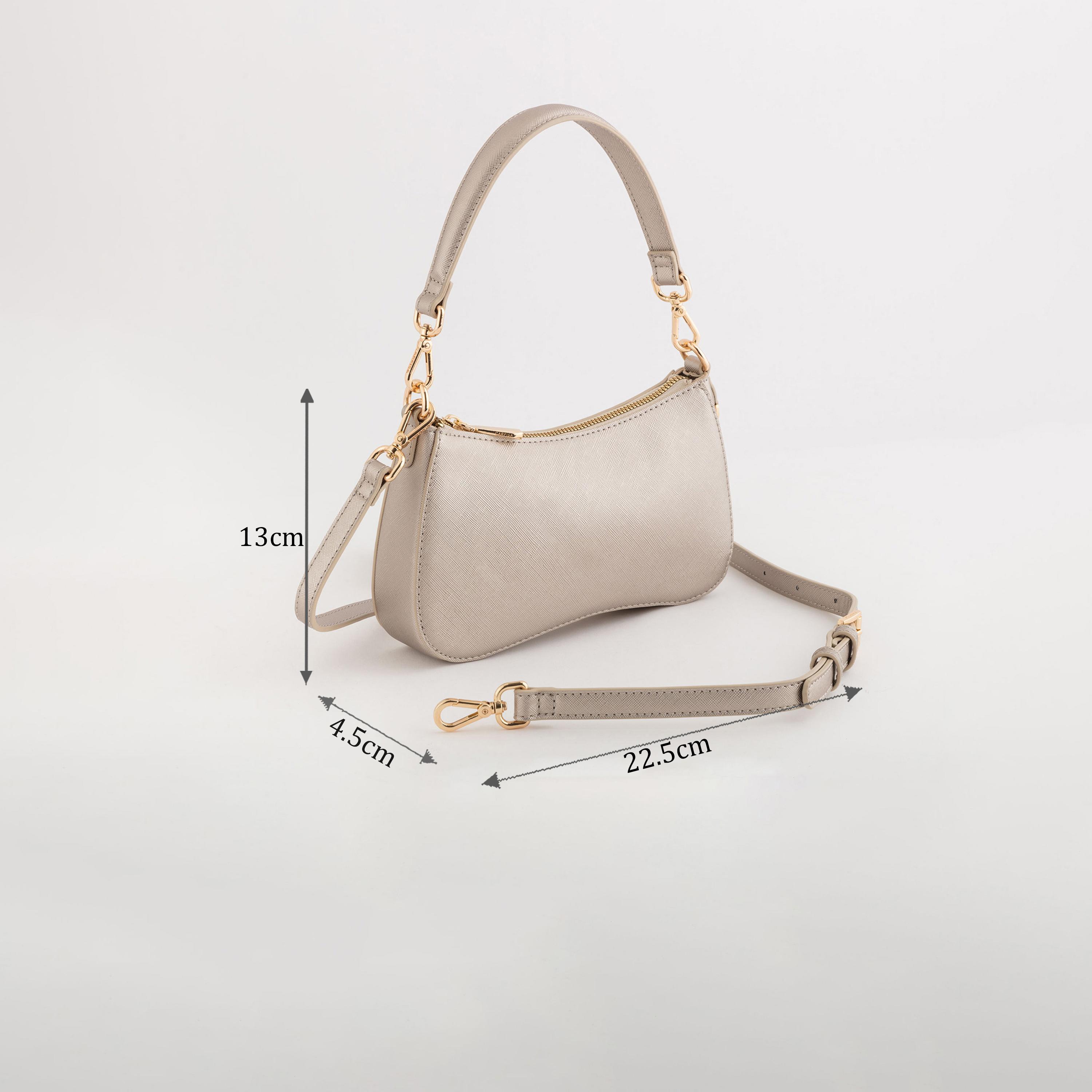 Carpisa Narciso Saffiano Self Design Crossbody Bag with Zipper Closure | 22.50 x 13 x 4.50 cm-women-bagsandwallets-handbags-image-2