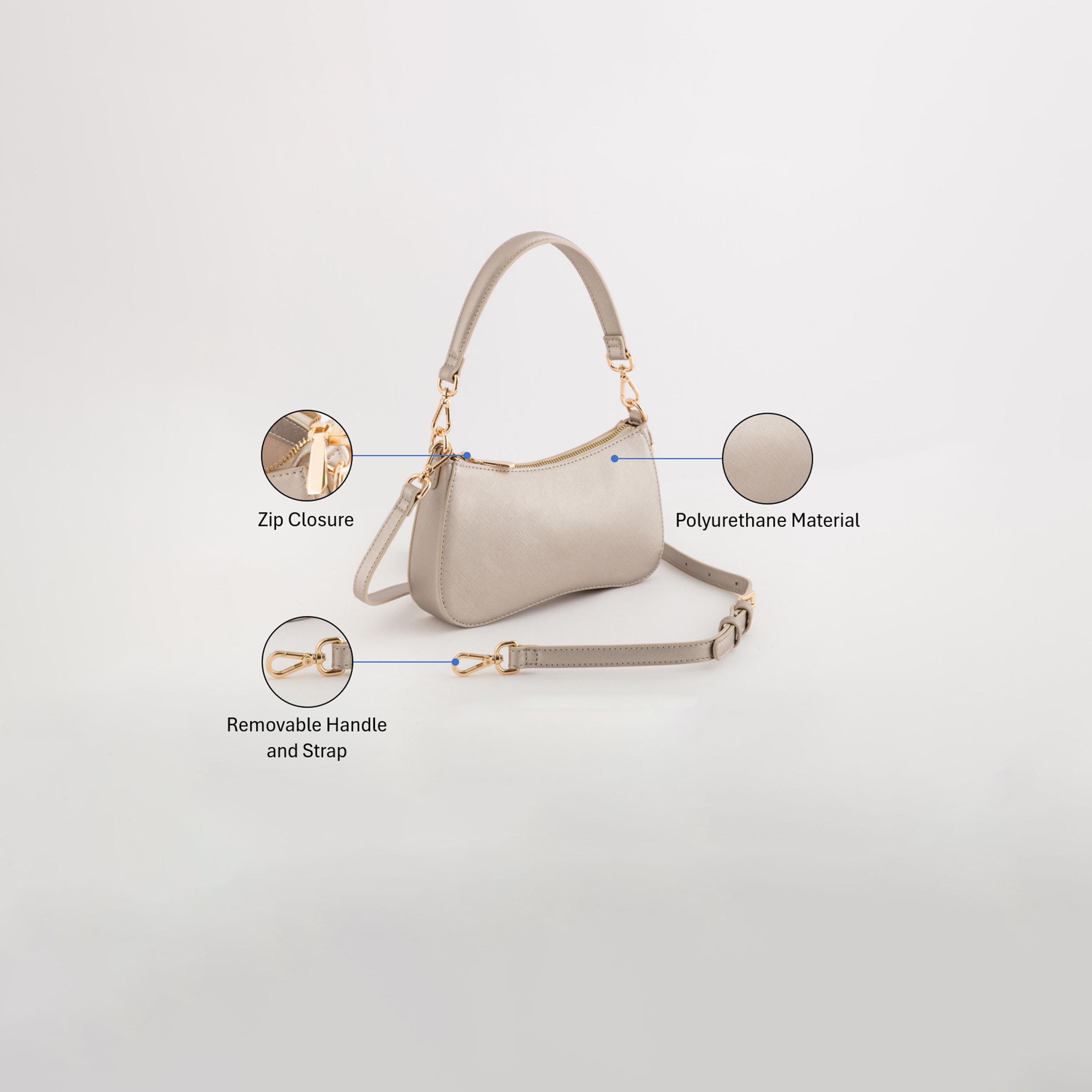 Carpisa Narciso Saffiano Self Design Crossbody Bag with Zipper Closure | 22.50 x 13 x 4.50 cm-women-bagsandwallets-handbags-image-3