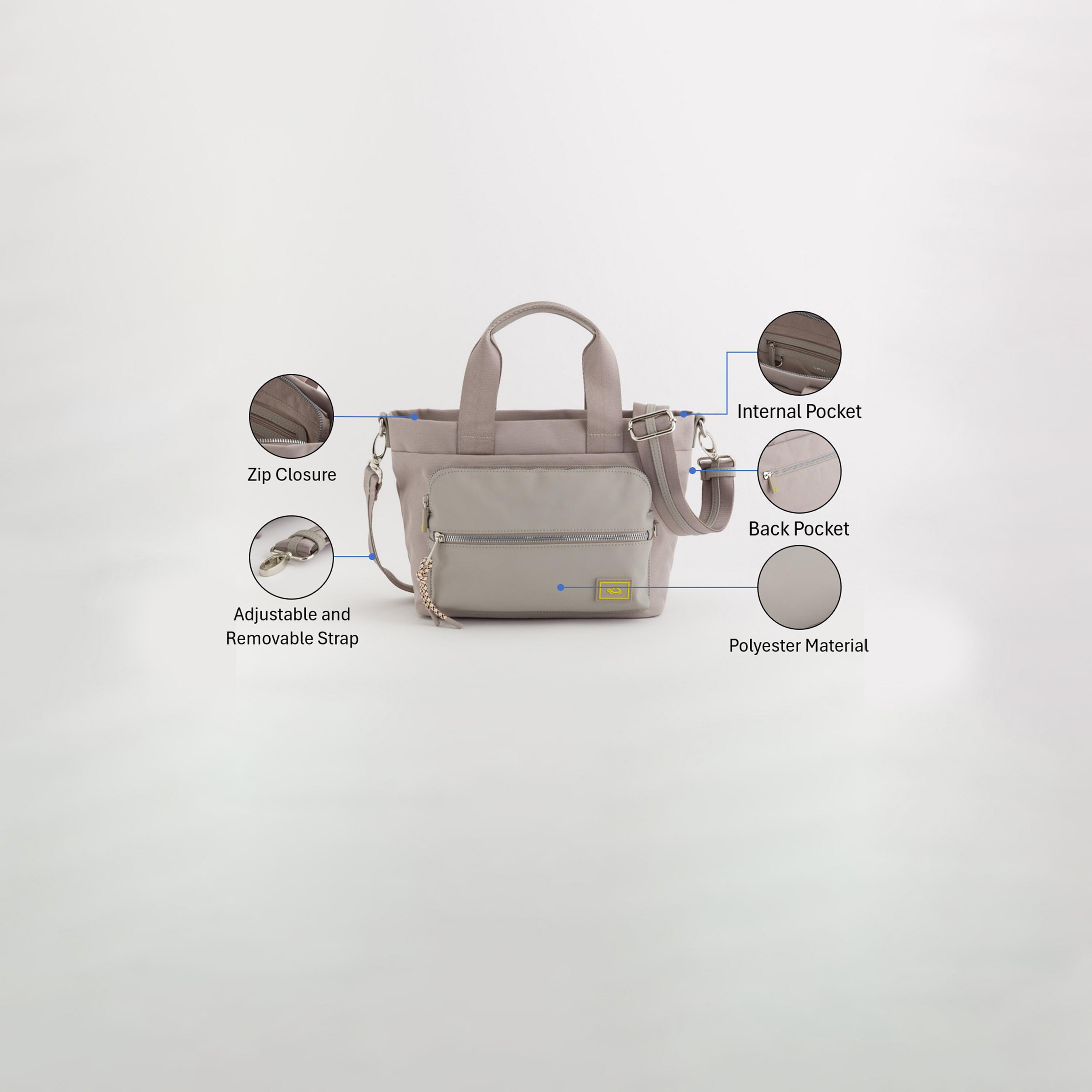 Carpisa Amsterdam Self Design Handbag with Zipper Closure | 25.50 x 22.50 x 13.50 cm-women-bagsandwallets-handbags-image-3