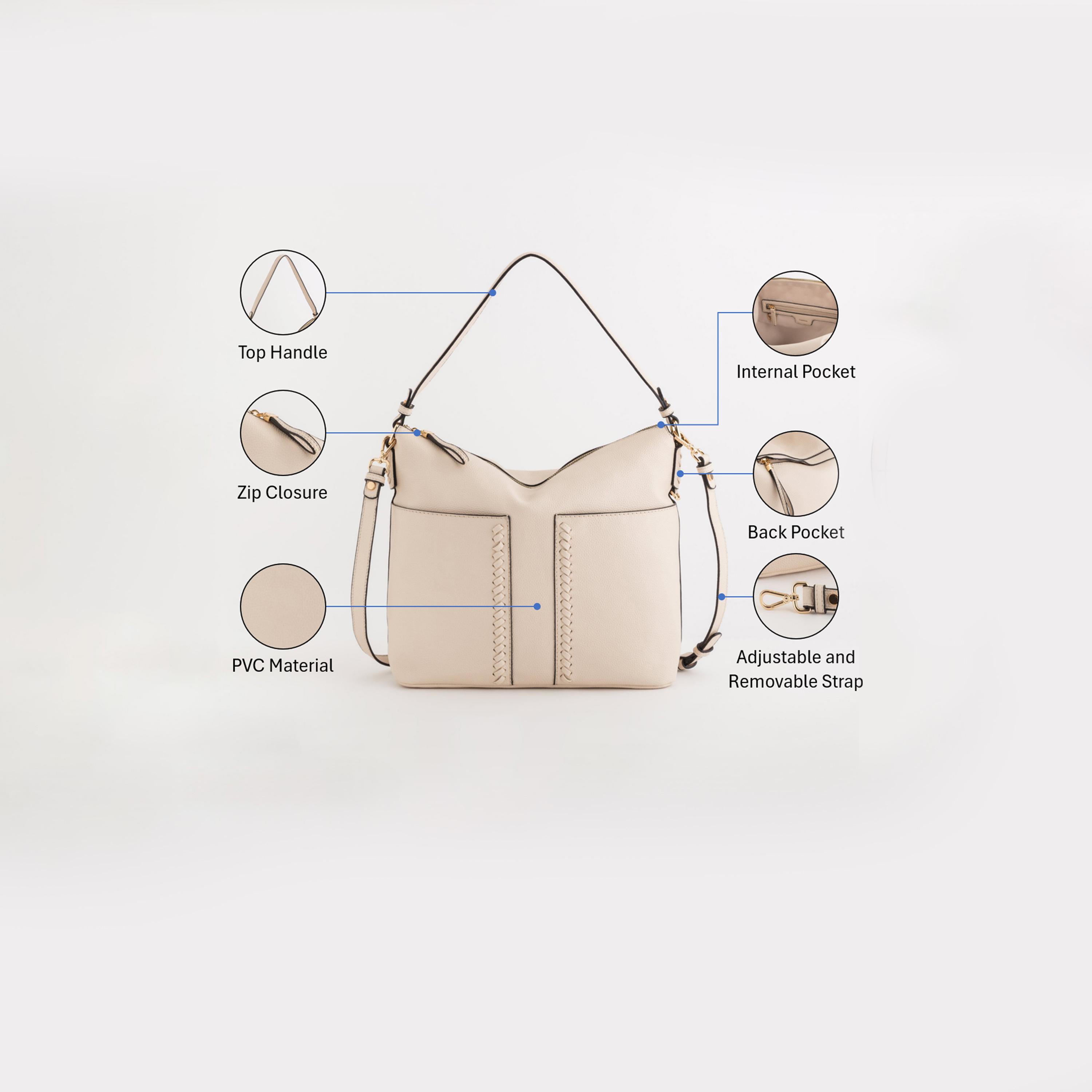 Carpisa Yukon Self Design Handbag with Zipper Closure | 33 x 30 x 13 cm-women-bagsandwallets-handbags-image-3
