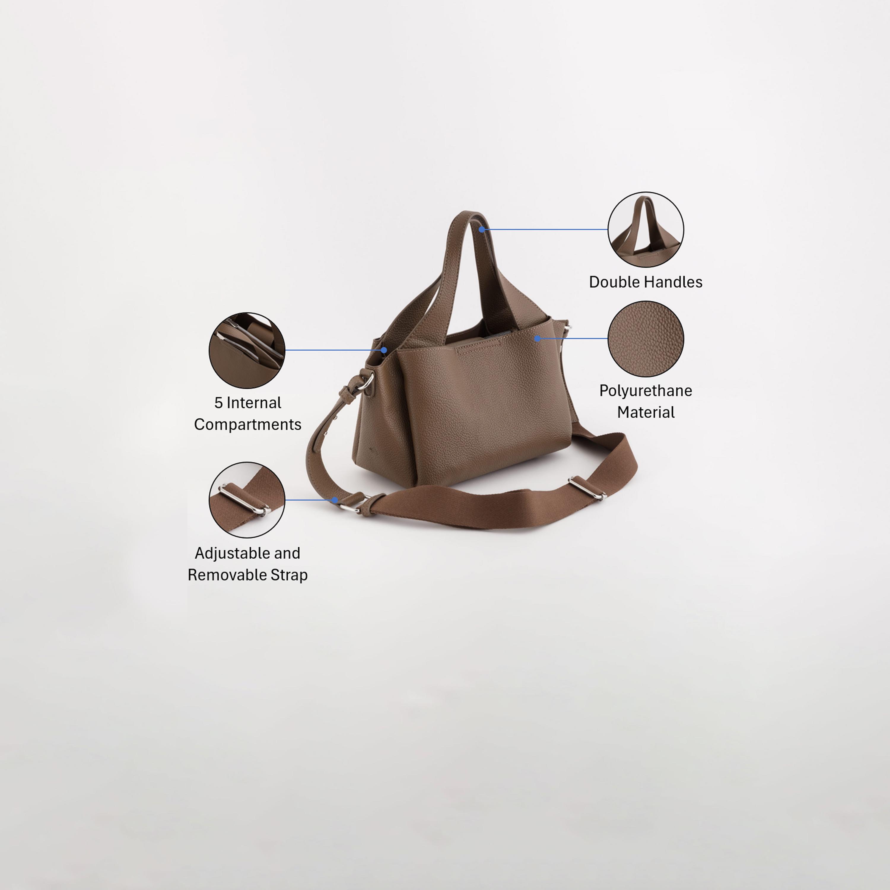 Carpisa Lady Self Design Handbag with Magnetic Closure | 24 x 17.50 x 13 cm-women-bagsandwallets-handbags-image-3