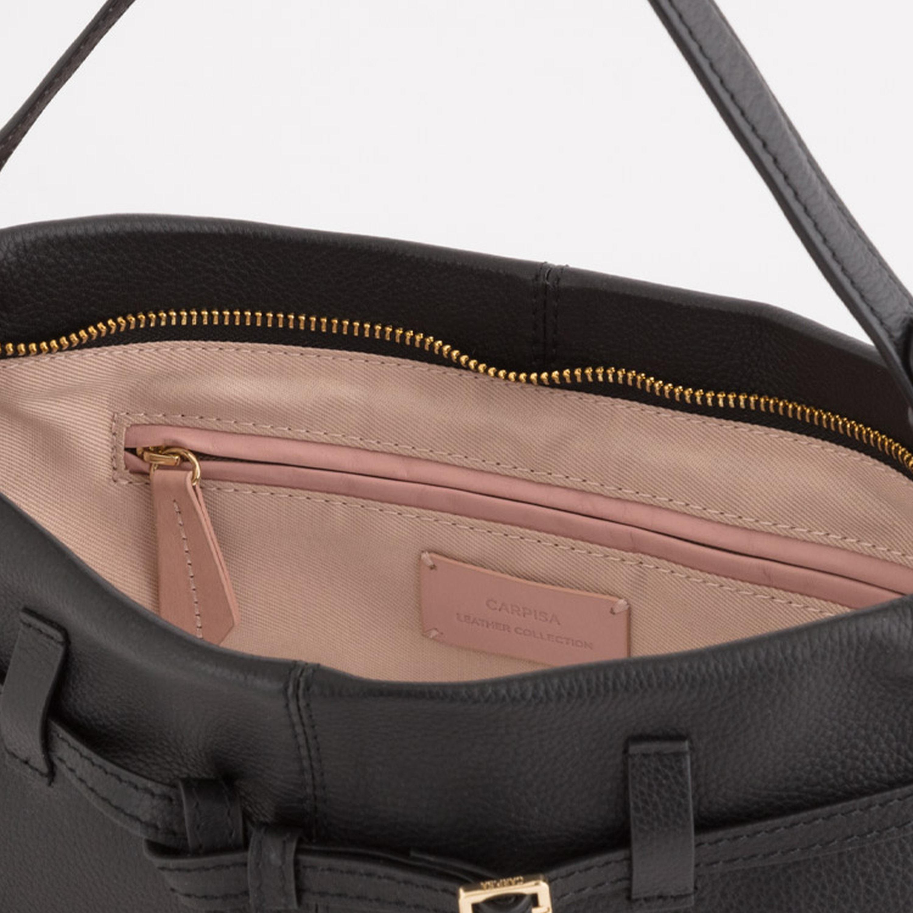 Carpisa Novella V2 Self Design Leather Bag with Zipper Closure | 33 x 19 x 7 cm-women-bagsandwallets-handbags-image-3