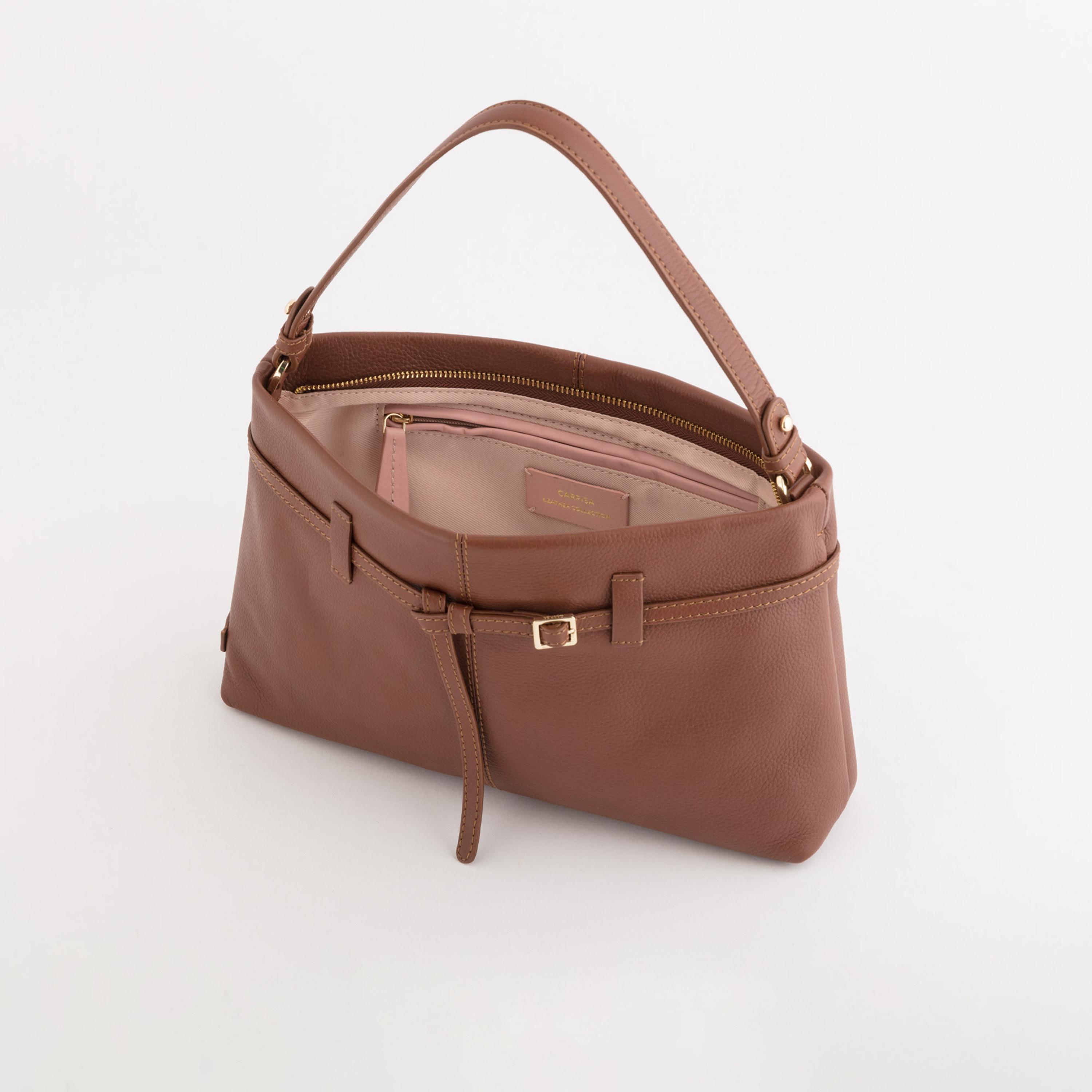 Carpisa Novella V2 Self Design Leather Bag with Zipper Closure | 33 x 19 x 7 cm-women-bagsandwallets-handbags-image-2