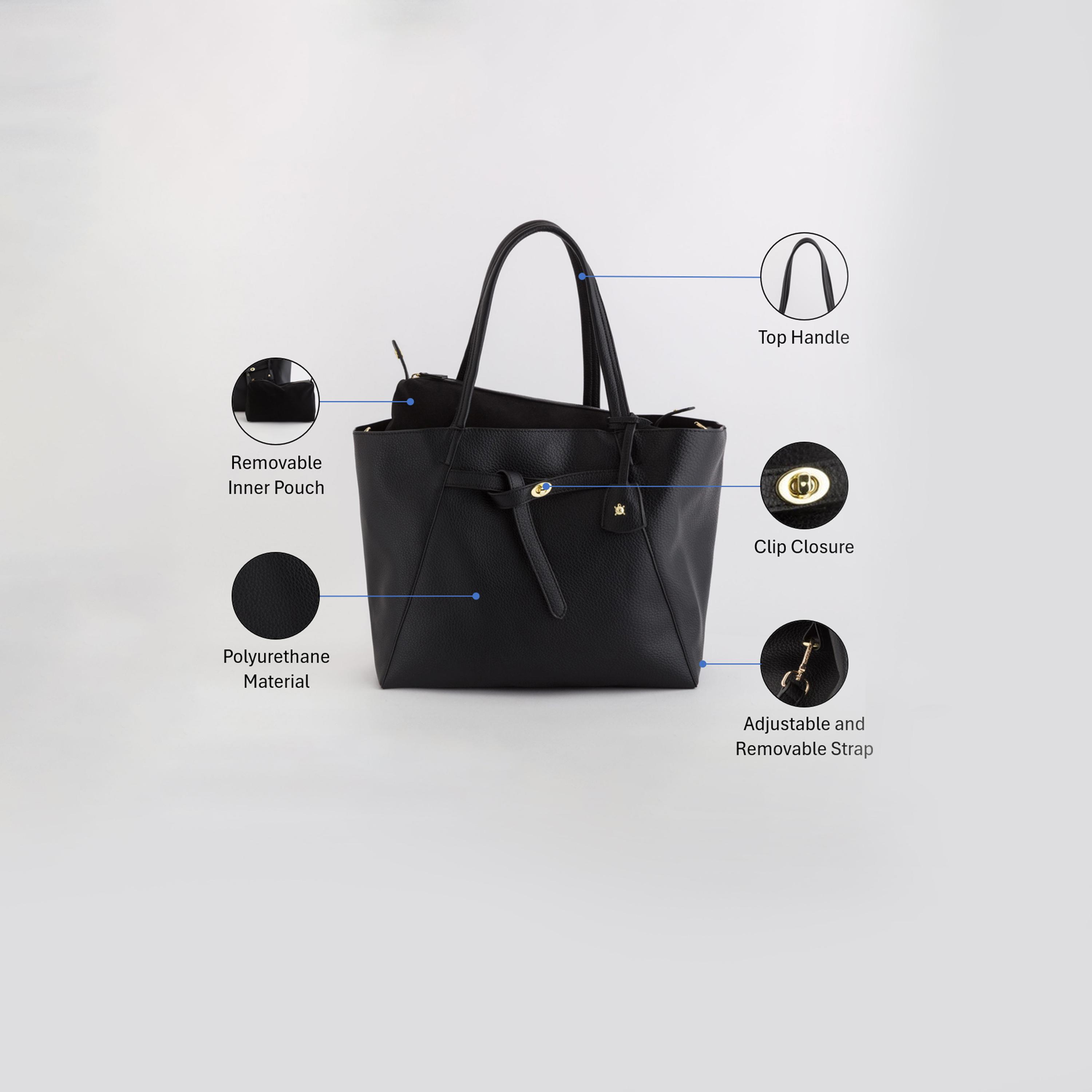 Carpisa Ontario Self Design Shoulder Bag with Magnetic Closure | 36 x 30.50 x 17 cm-women-bagsandwallets-handbags-image-3