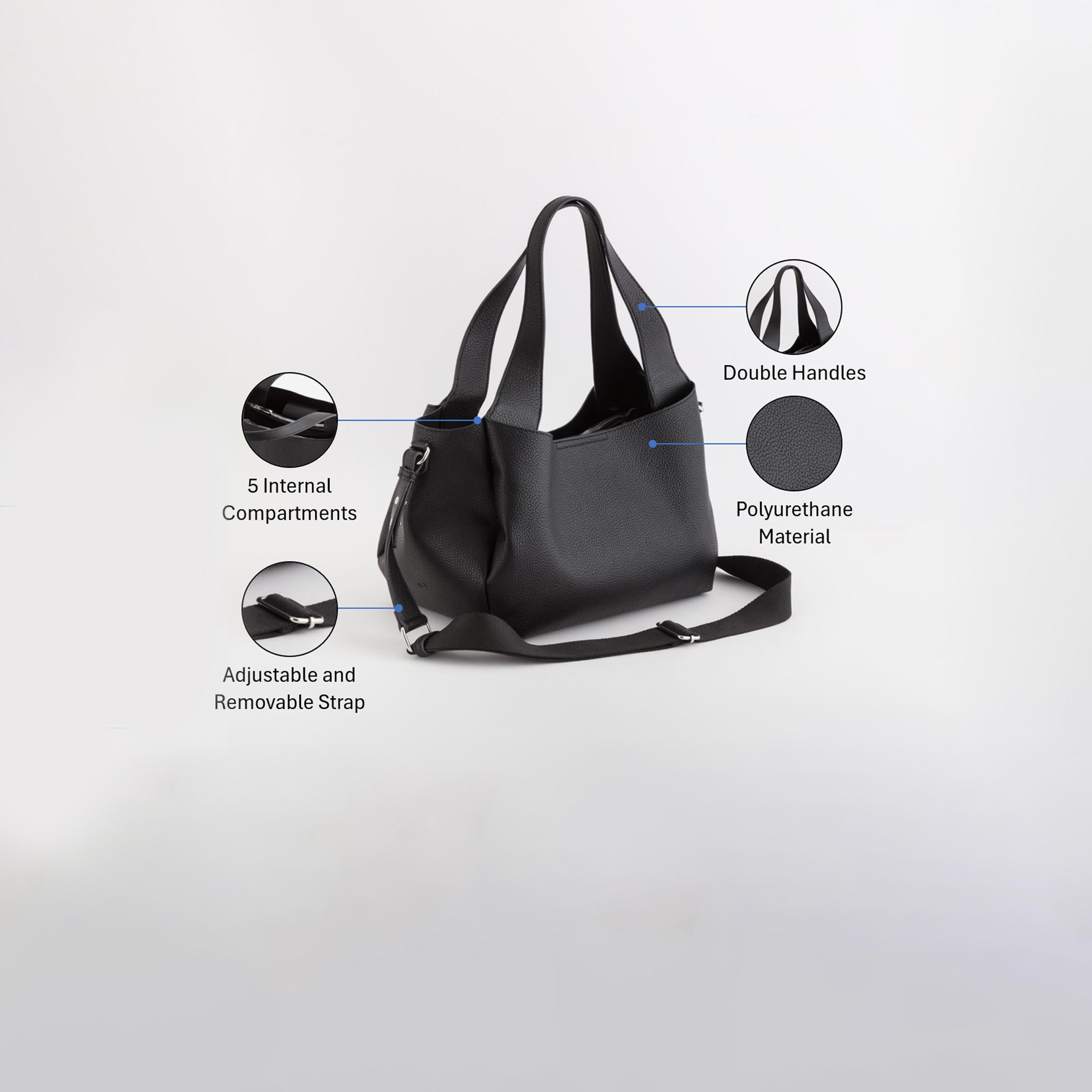 Carpisa Lady Self Design Shoulder Bag with Magnetic Closure | 30 x 23.50 x 17.50 cm-women-bagsandwallets-handbags-image-3