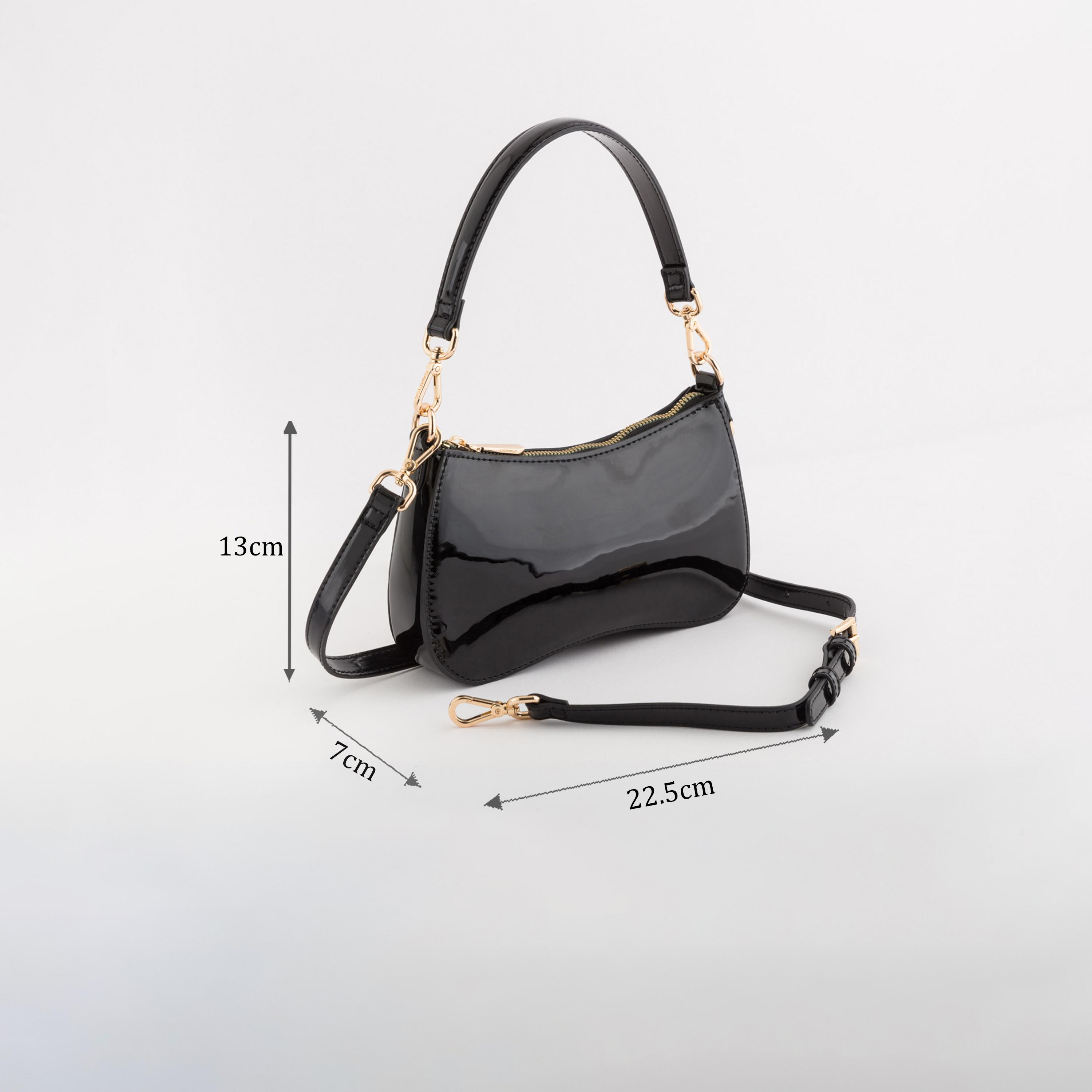 كاربيسا - شنطة كتف تصميم نارسيسو اللامع سحاب إغلاق | 22.50 × 13 × 4.50 سم-women-bagsandwallets-handbags-image-2