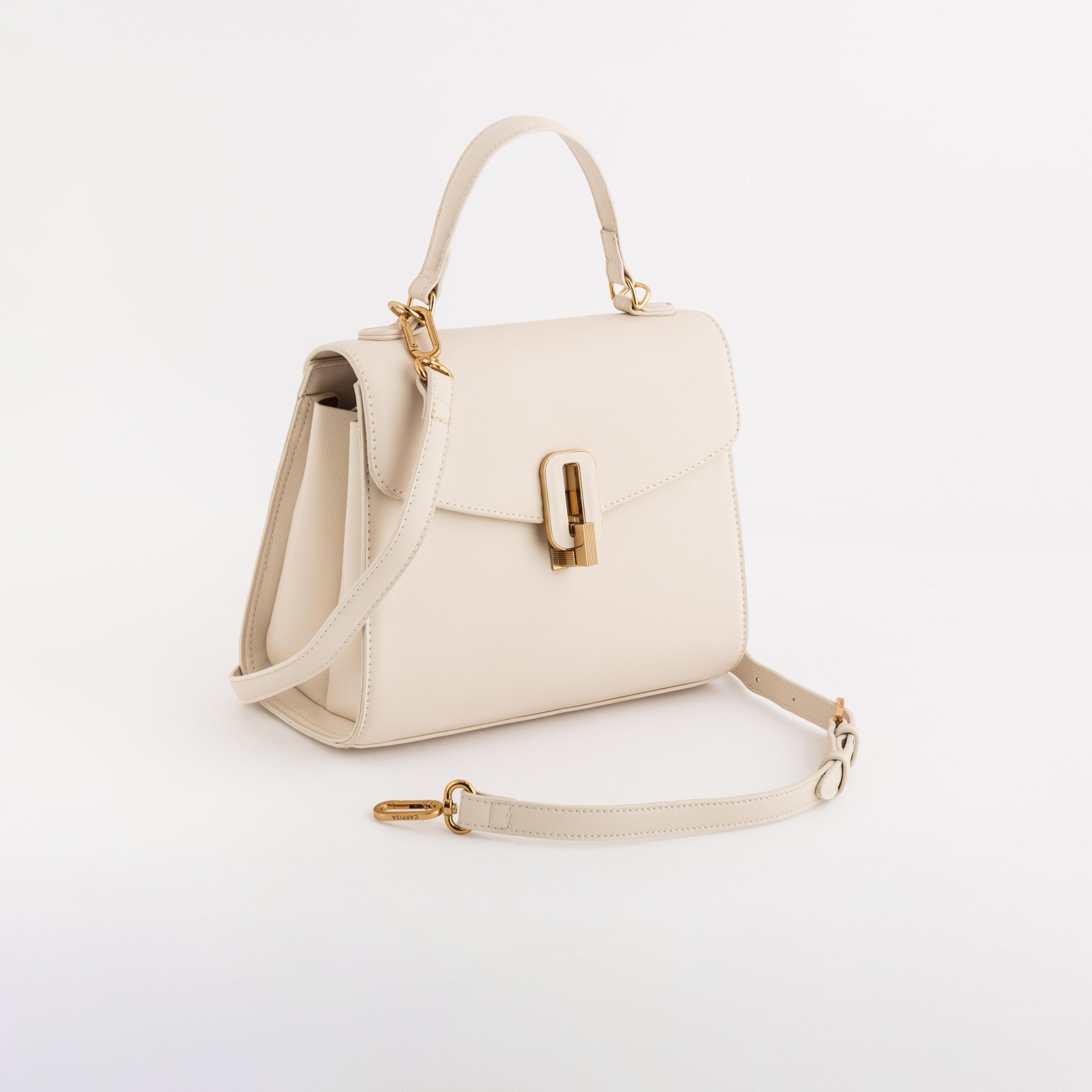 Carpisa Minerva Self Design Shoulder Bag with Twist Lock | 26.50 x 20 x 11.50 cm-women-bagsandwallets-handbags-image-1