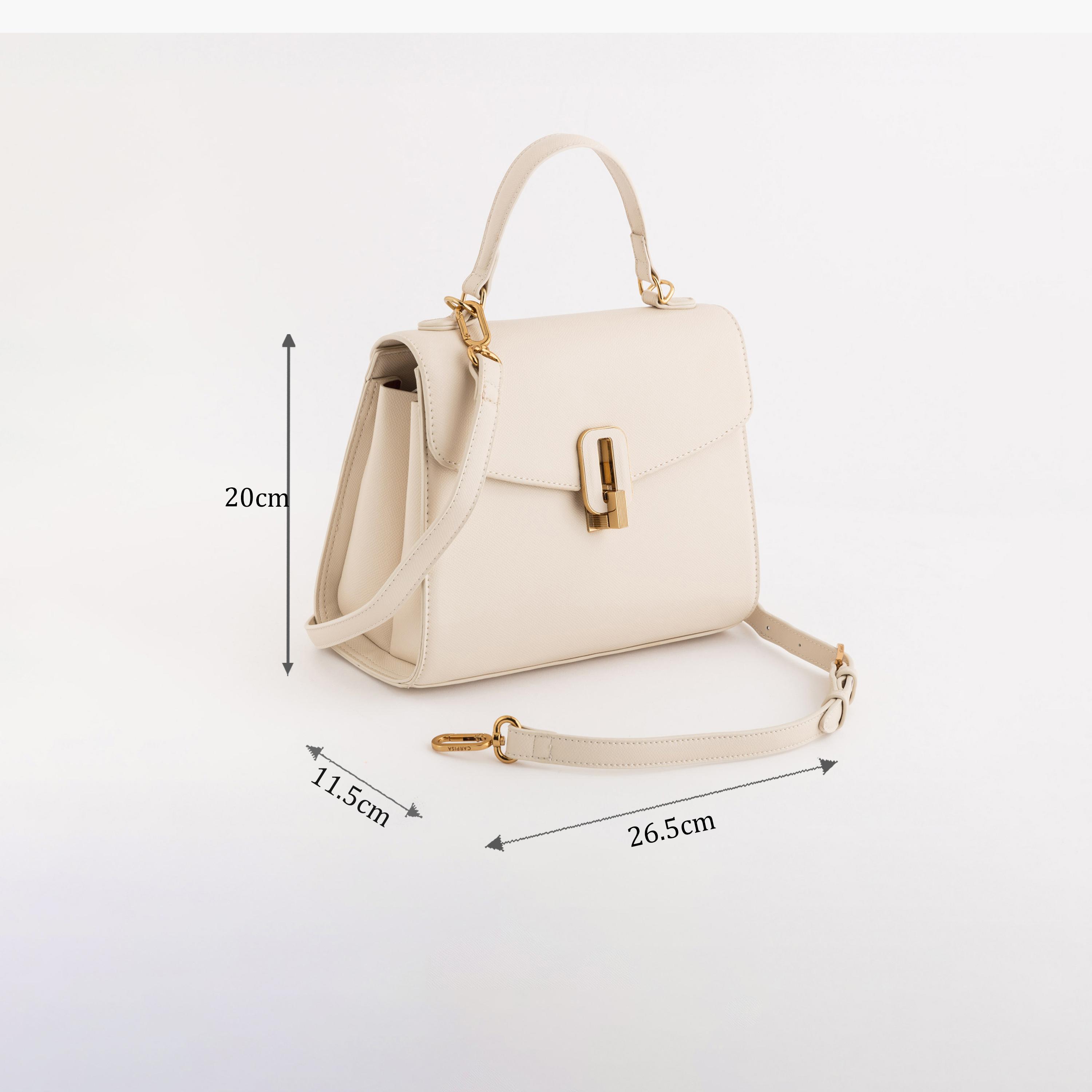 Carpisa Minerva Self Design Shoulder Bag with Twist Lock | 26.50 x 20 x 11.50 cm-women-bagsandwallets-handbags-image-2