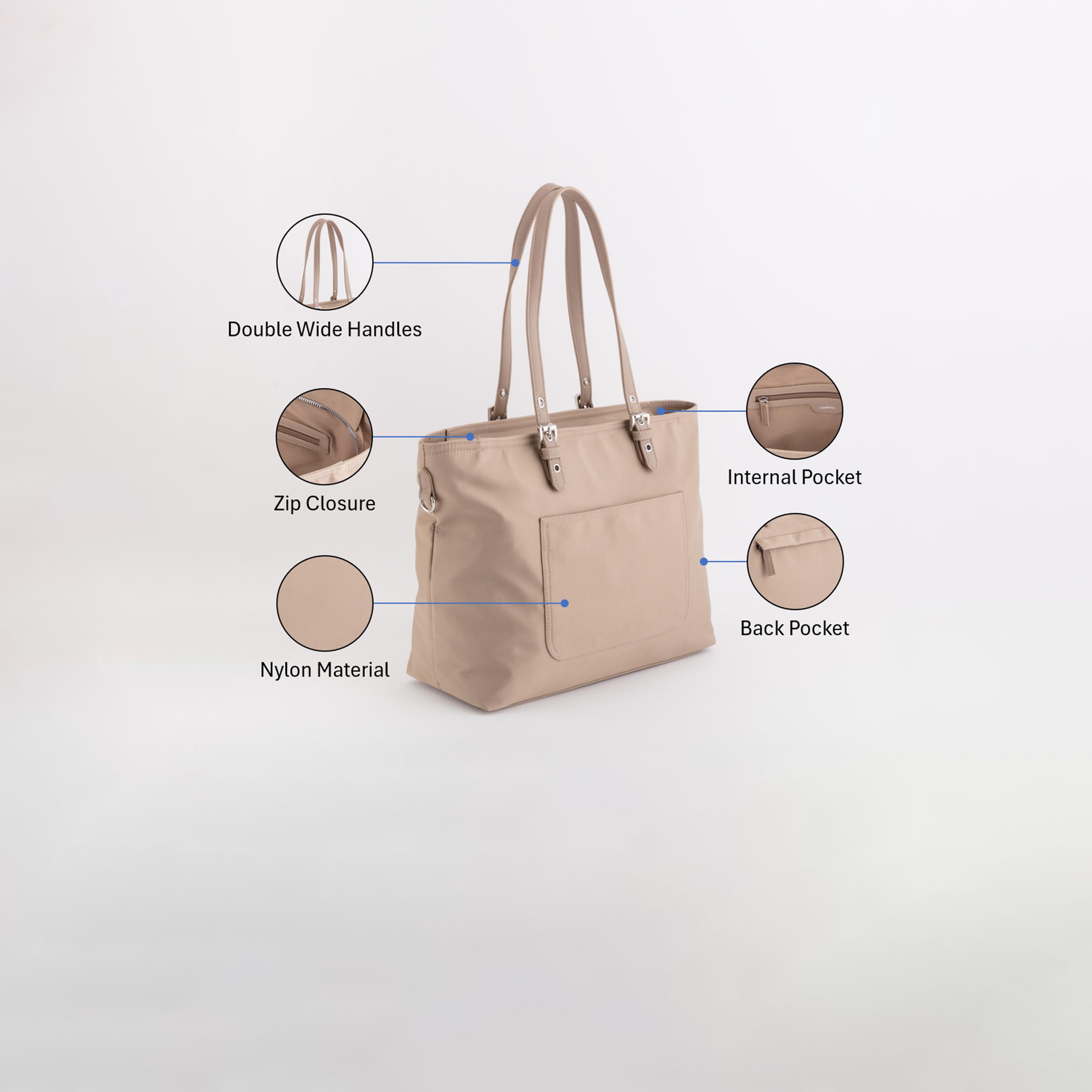 كاربيسا - شنطة تسوق تصميم تريفيس الذاتي سحاب للإغلاق | 35 × 28 × 16 سم-women-bagsandwallets-handbags-image-3