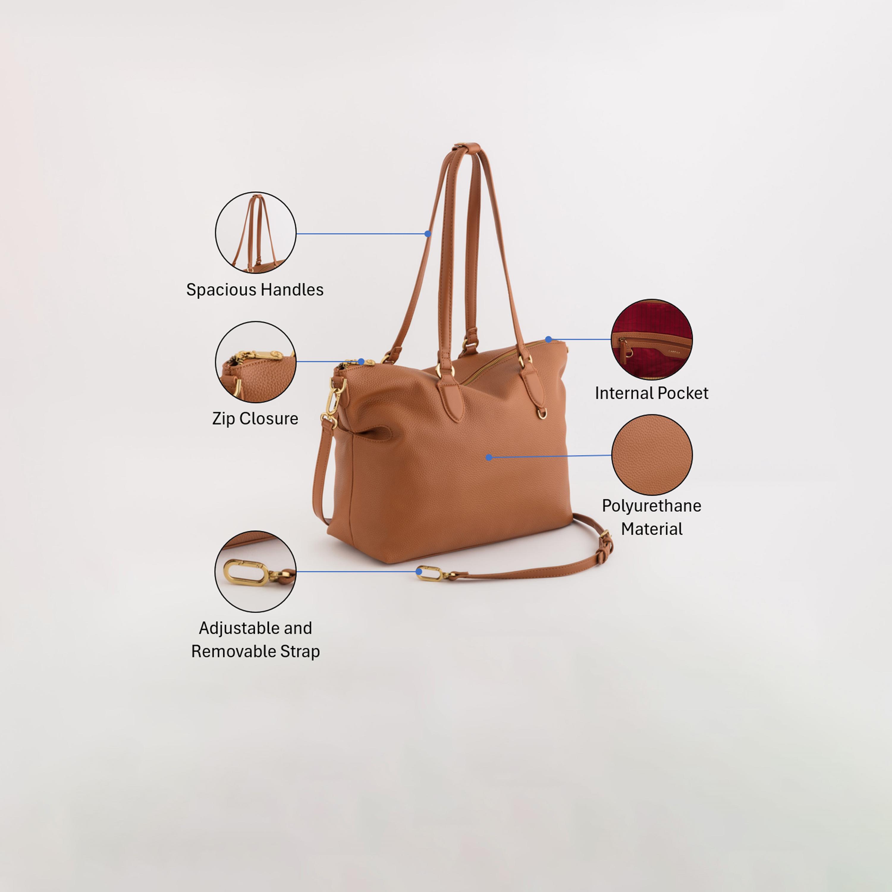 كاربيسا - شنطة تسوق أوغستا تصميم ذاتي سحاب للإغلاق | 35 × 25.50 × 12.50 سم-women-bagsandwallets-handbags-image-3