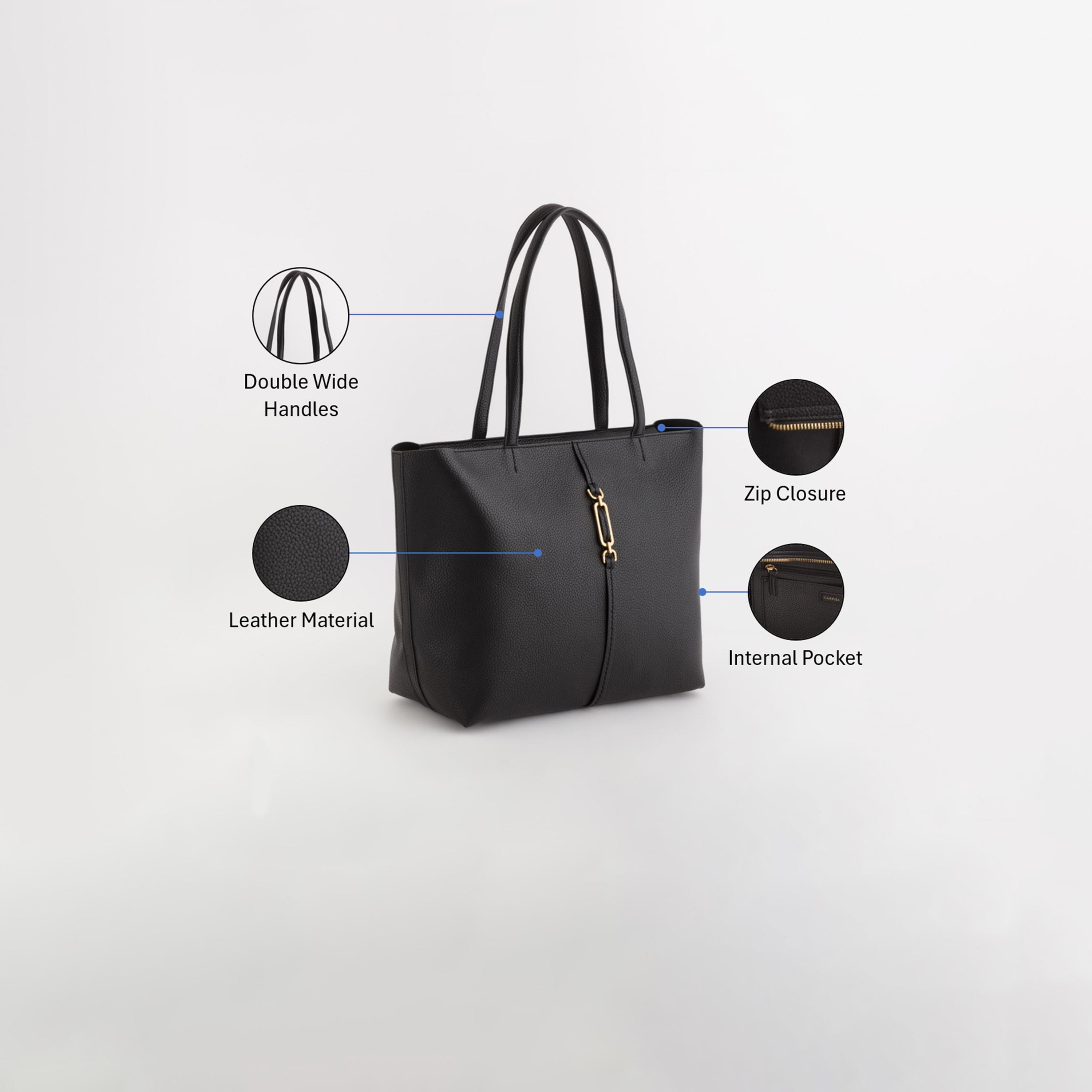 كاربيسا - شنطة تسوق جوليا تصميم ذاتي سحاب للإغلاق | 33 × 29 × 14 سم-women-bagsandwallets-handbags-image-3