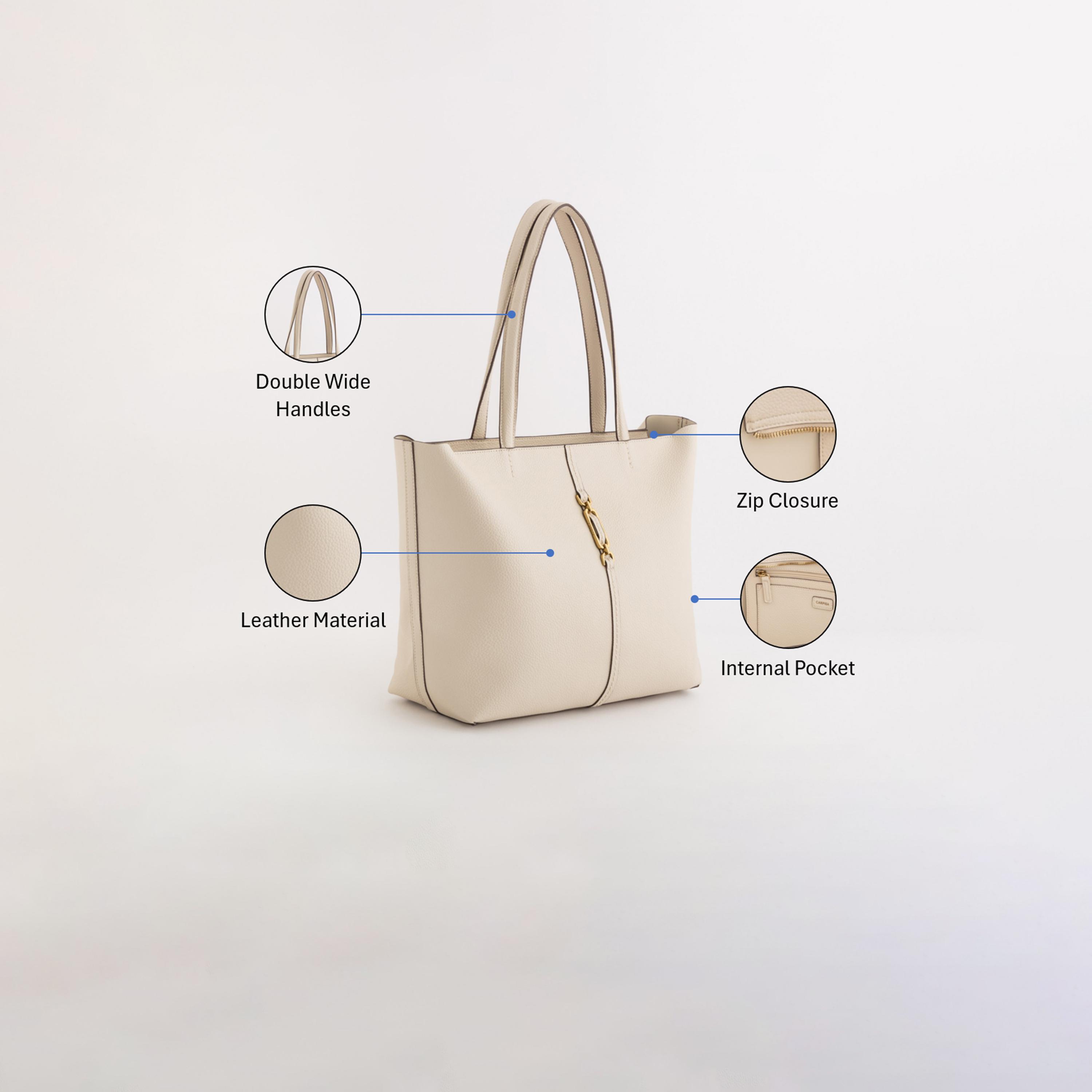 كاربيسا - شنطة تسوق جوليا تصميم ذاتي سحاب للإغلاق | 33 × 29 × 14 سم-women-bagsandwallets-handbags-image-3
