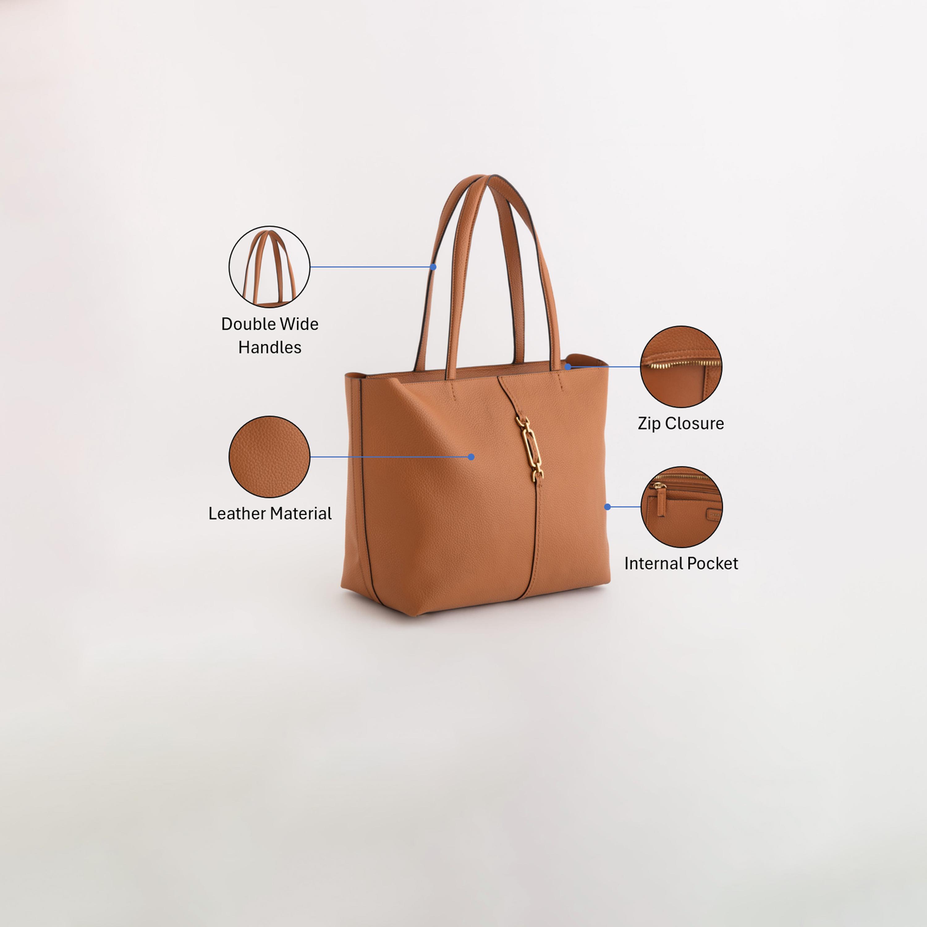 Carpisa Giulia Self Design Tote Bag with Zipper Closure | 33 x 29 x 14 cm-women-bagsandwallets-handbags-image-3