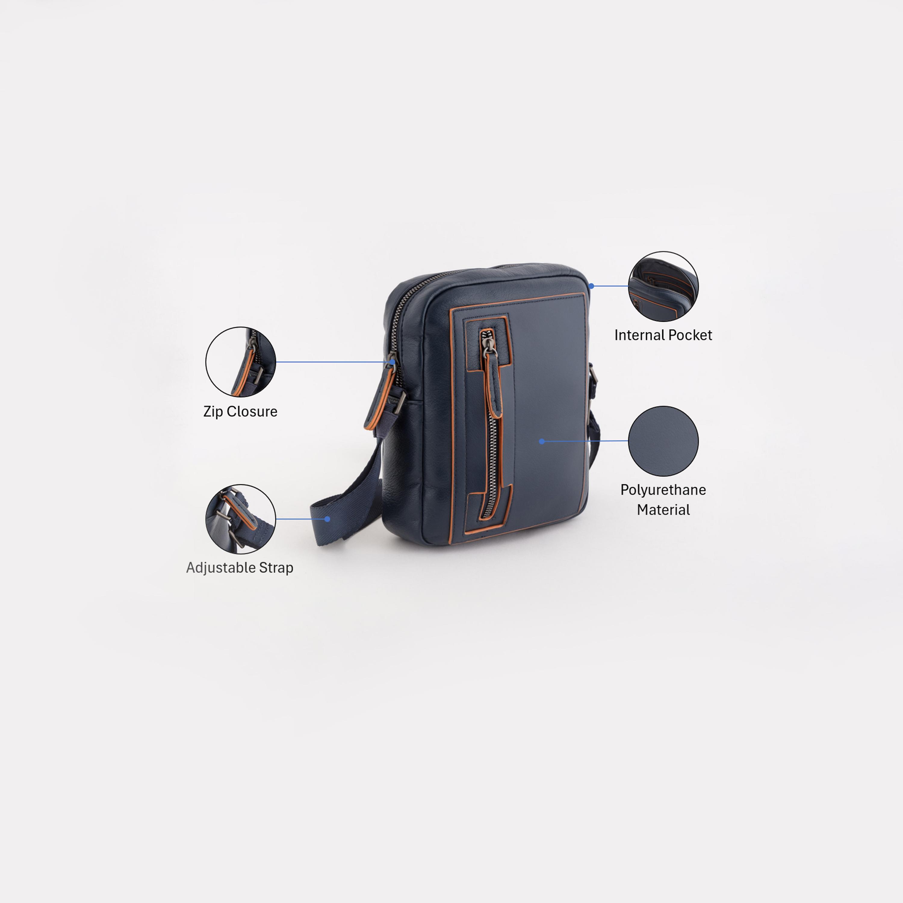 Carpisa Mate Pro Self Design Crossbody Bag with Zipper Closure | 18 x 22 x 5.50 cm-men-bags-image-3