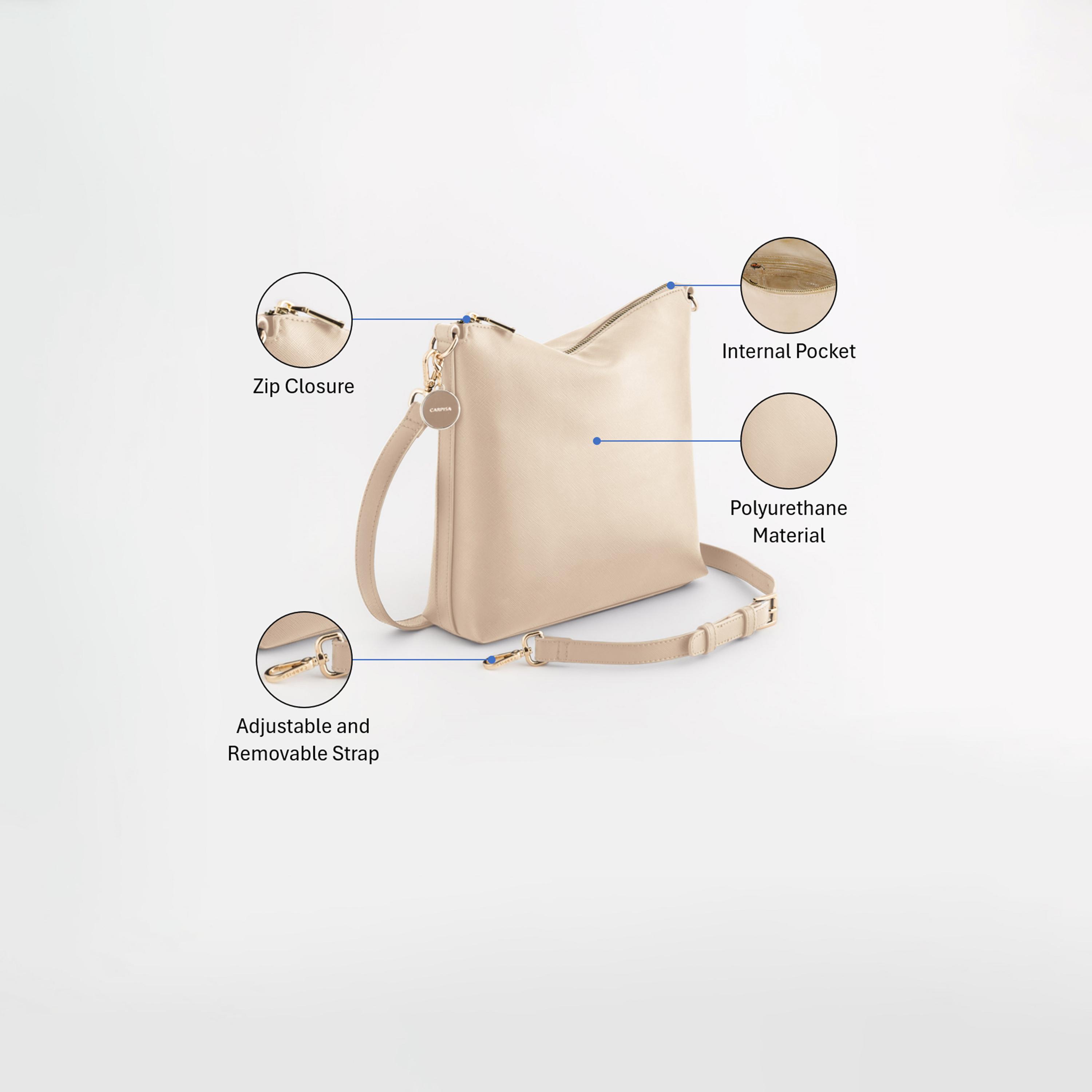 Carpisa Lotus V2 Self Design Crossbody Bag with Zipper Closure | 24 x 24 x 7 cm-women-bagsandwallets-handbags-image-3