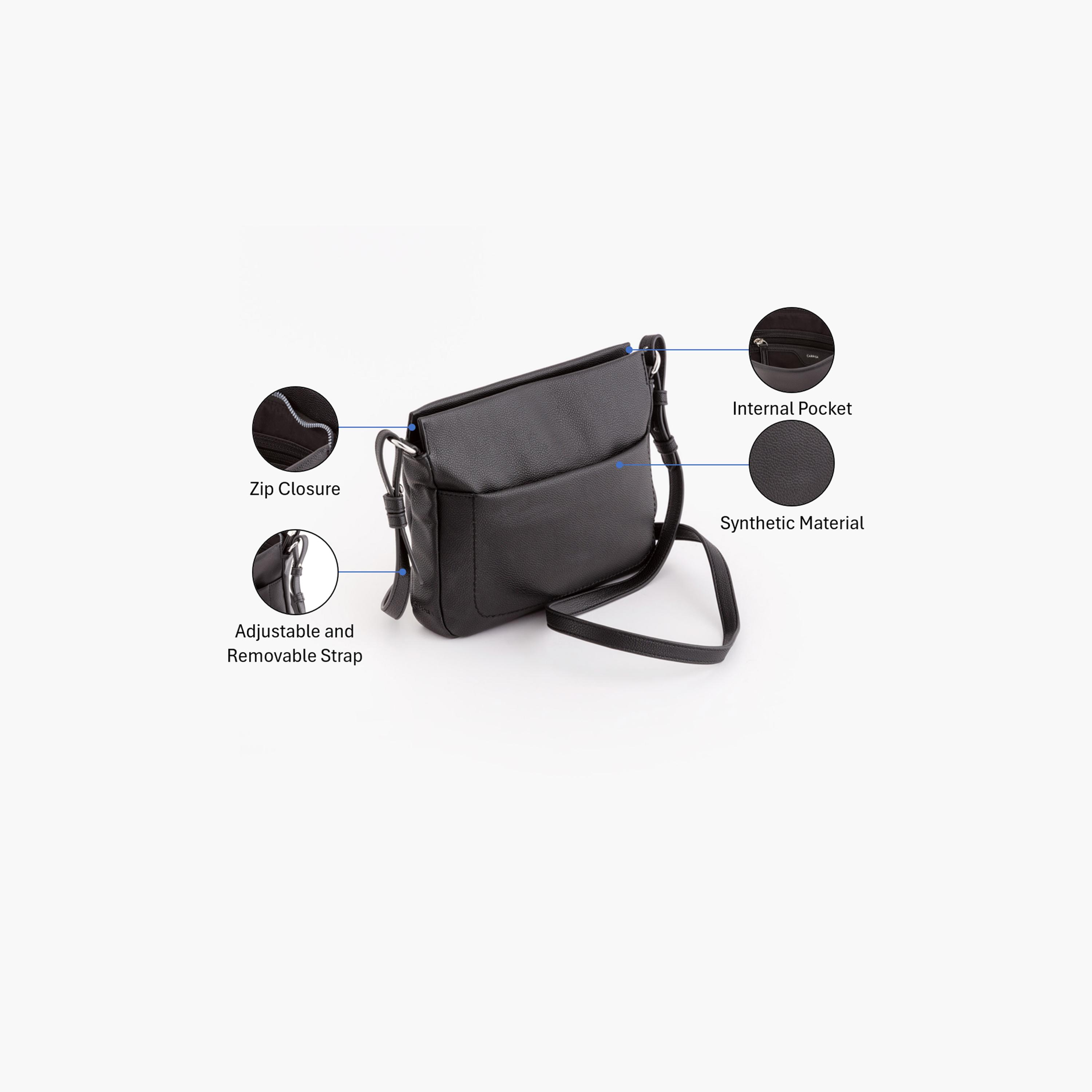 Carpisa Dorotea Plus Self Design Crossbody Bag with Zipper Closure | 24.5 x 18 x 3 cm-women-bagsandwallets-handbags-image-3