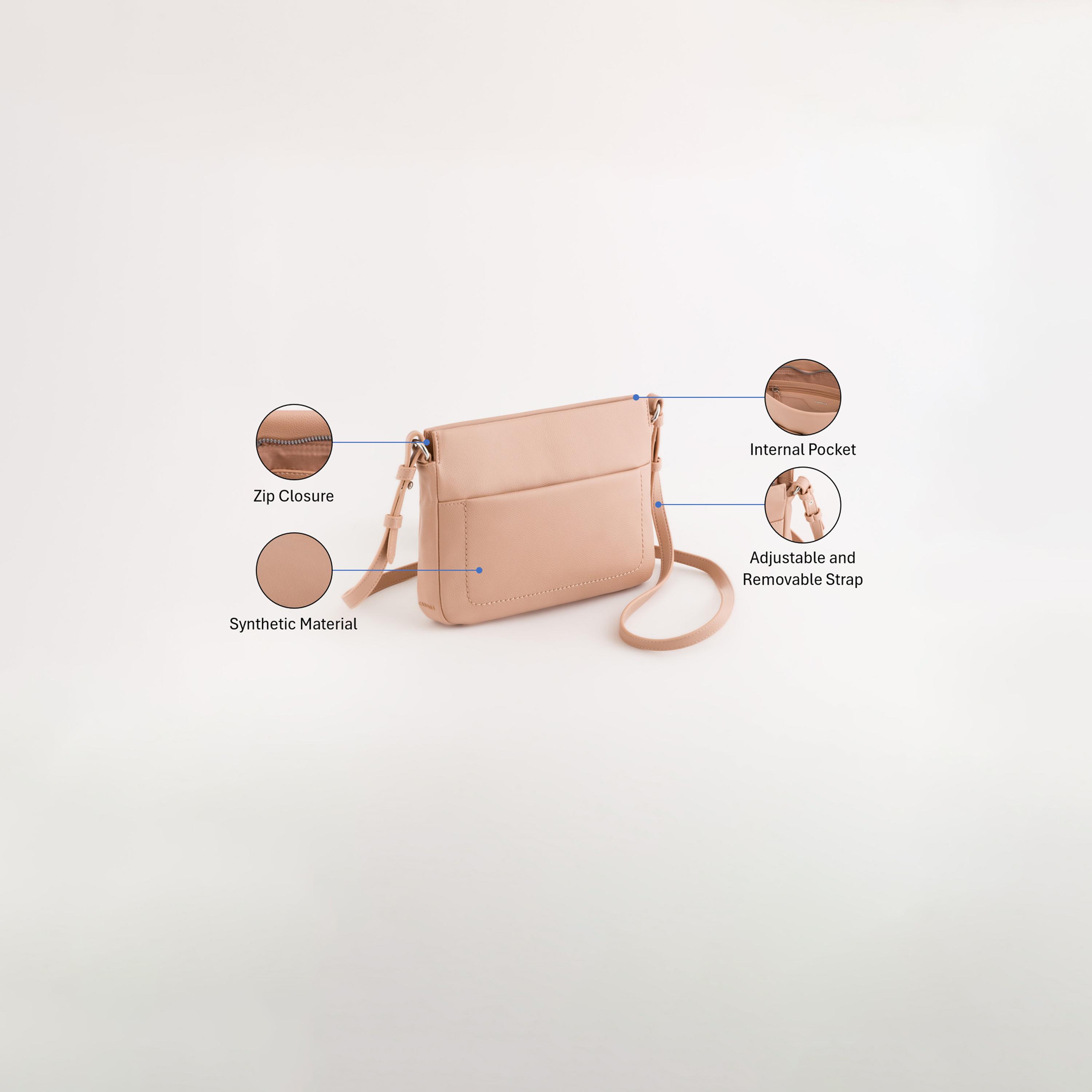 Carpisa Dorotea Plus Self Design Crossbody Bag with Zipper Closure | 24.5 x 18 x 3 cm-women-bagsandwallets-handbags-image-3
