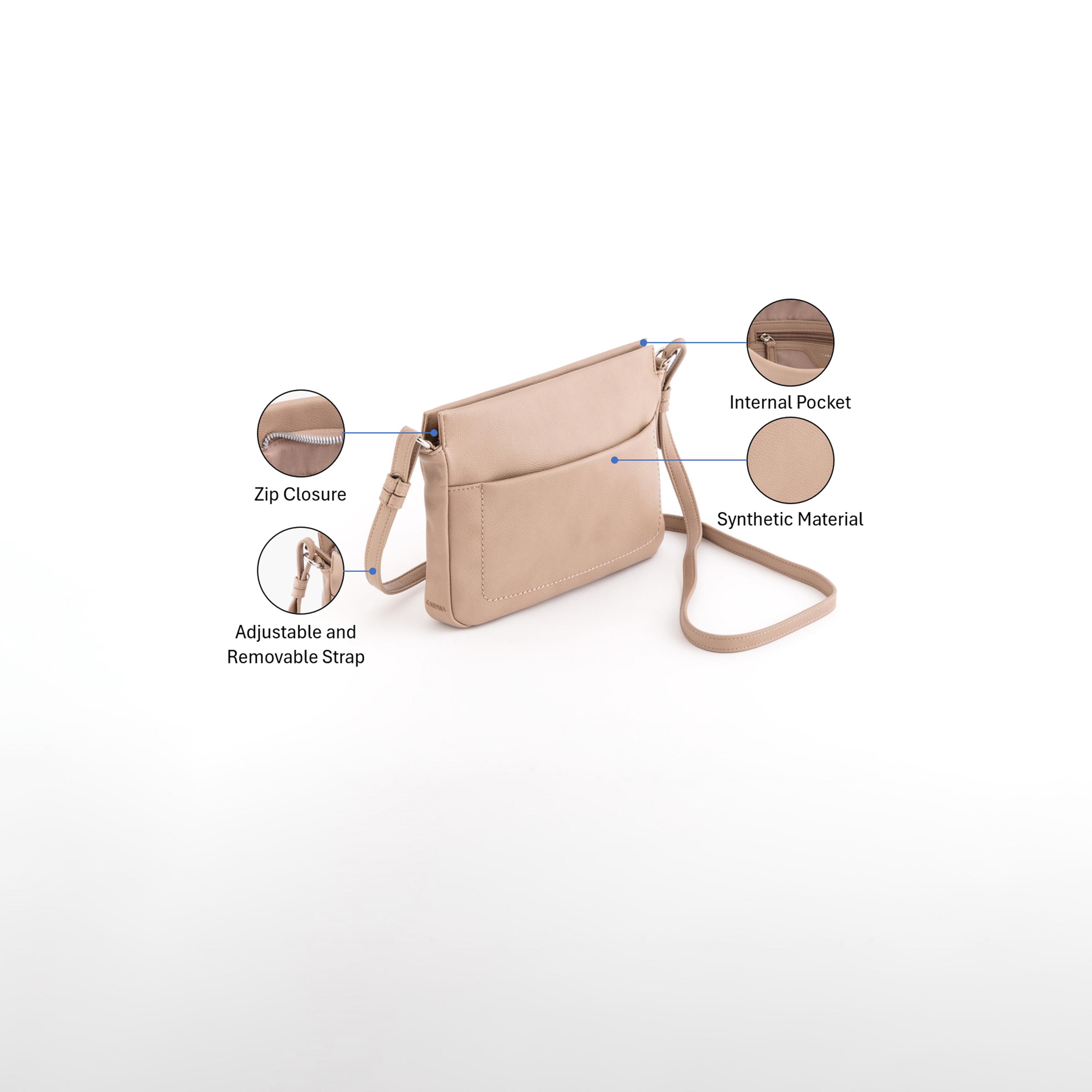 Carpisa Dorotea Plus Self Design Crossbody Bag with Zipper Closure | 24.5 x 18 x 3 cm-women-bagsandwallets-handbags-image-3