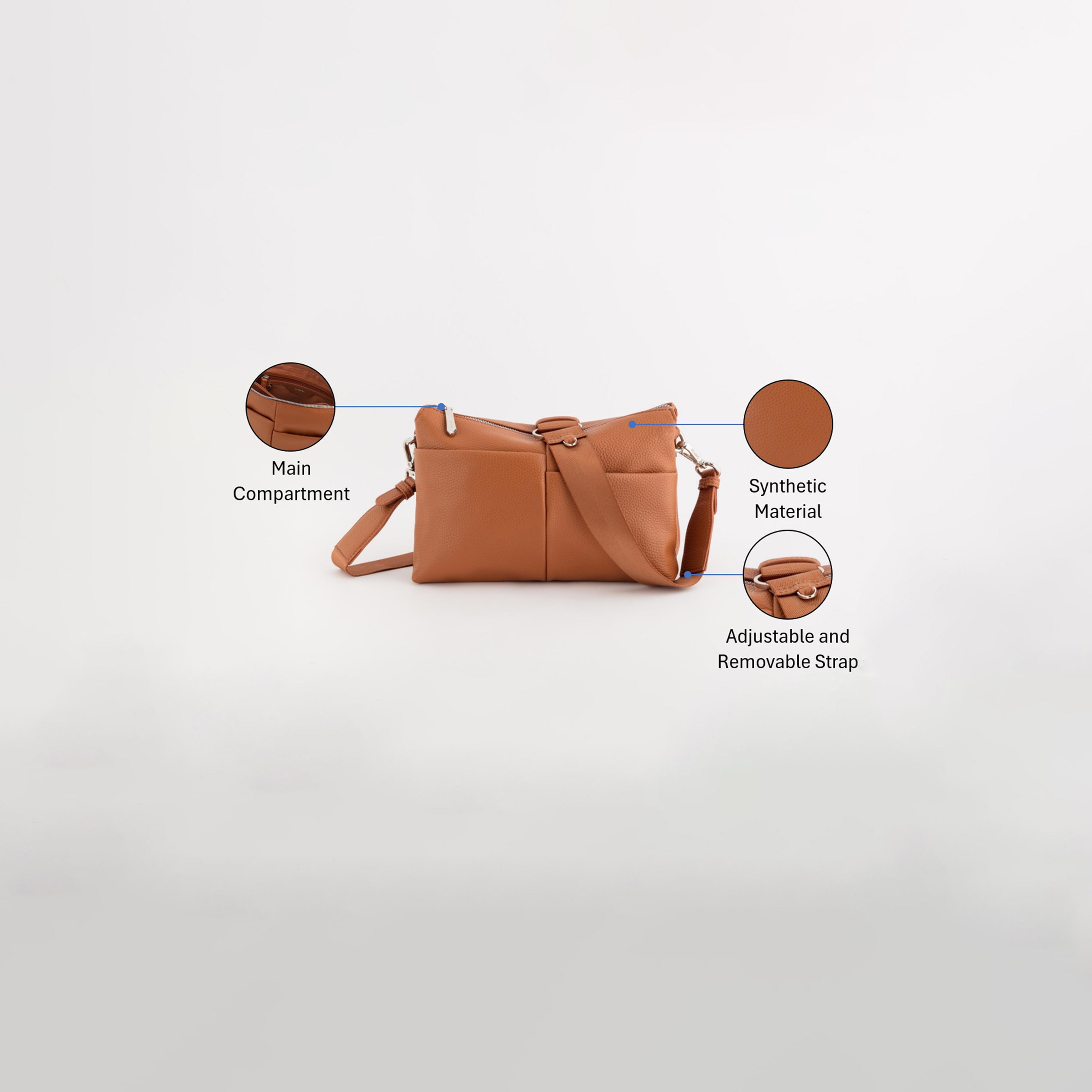 كاربيسا - شنطة كروس تصميم بالوما سحاب إغلاق | 25 × 17.5 × 9 سم-women-bagsandwallets-handbags-image-3
