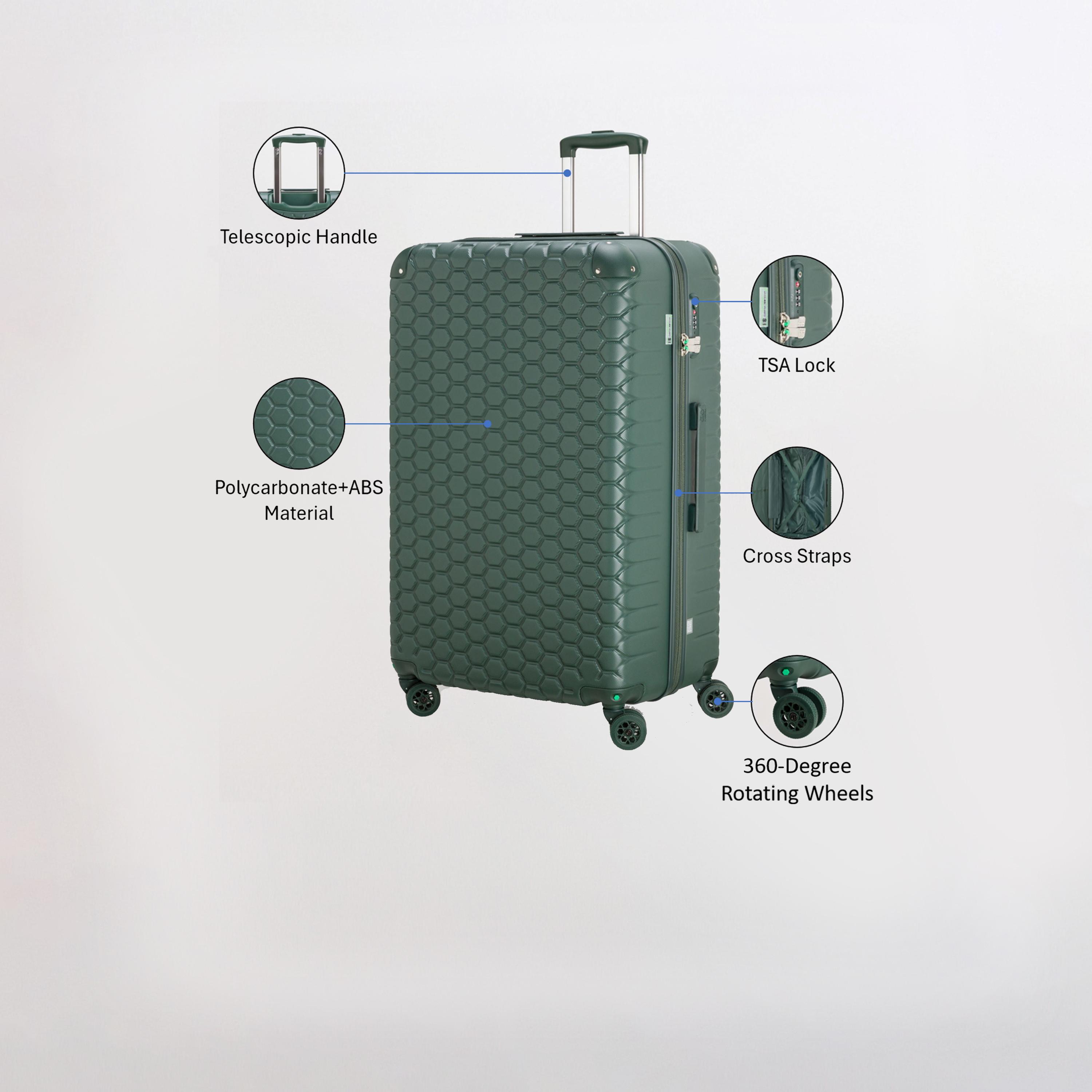 كابريسا - شنطة سفر جوتيك جوتيك كبيرة أربع عجلات دوارة - أخضر 77 سم-travel-luggagesandbags-luggage-image-27