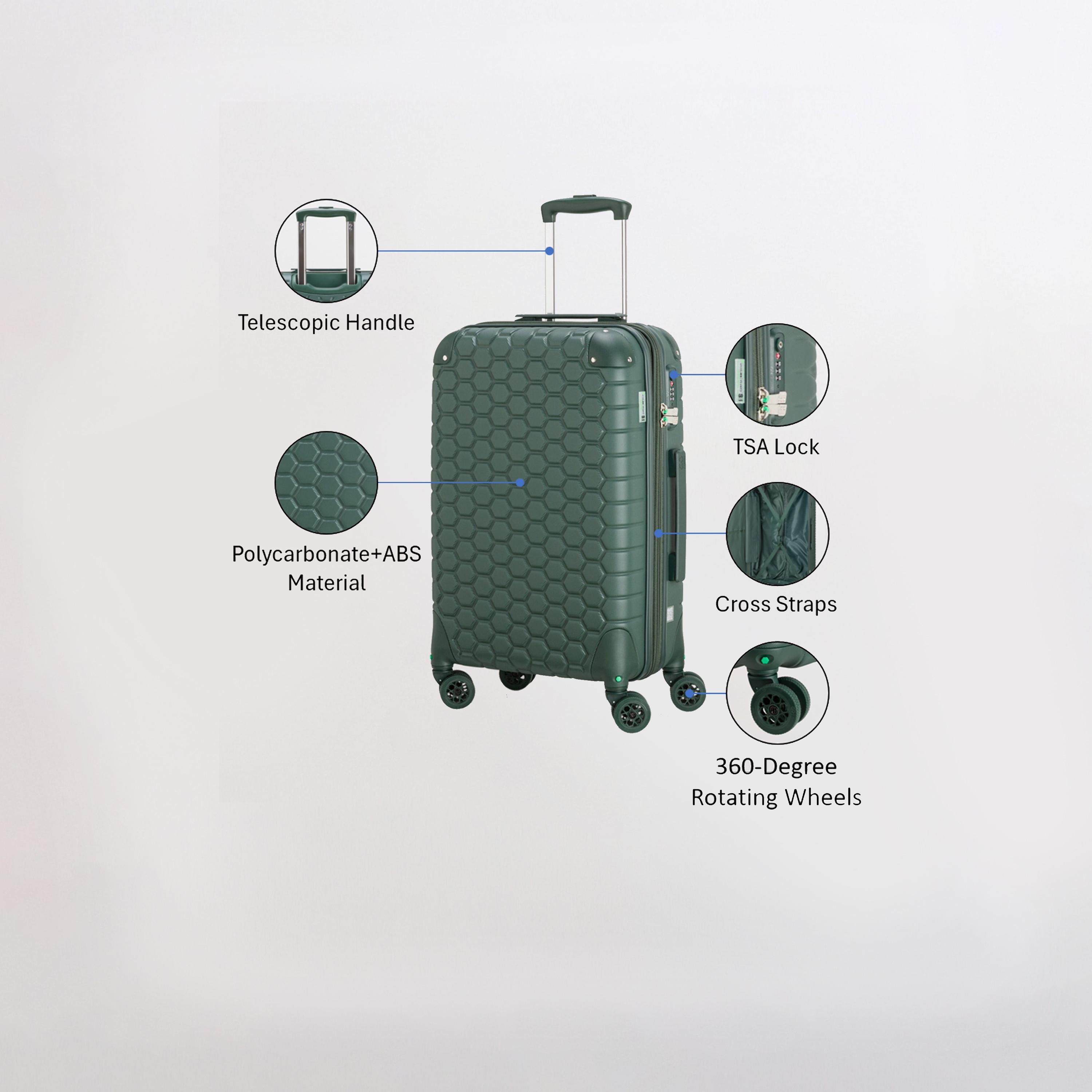 Carpisa Gotech Green 60 CM Small Cabin 4-Wheeler Spinner Trolley Bag-travel-luggagesandbags-luggage-image-27