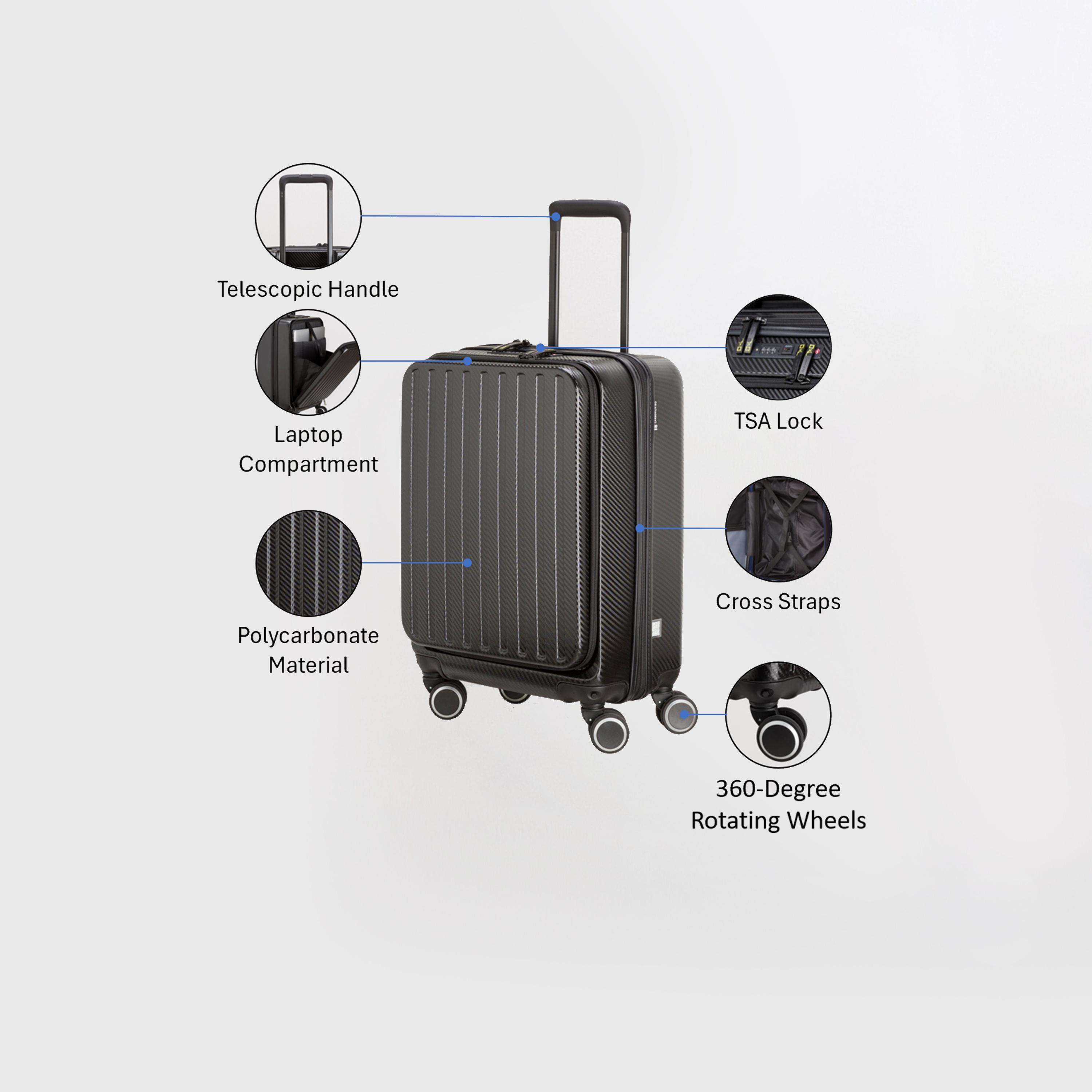 كابريسا - شنطة كاربونلوكس جو صغيرة أربع عجلات دوارة 55 سم-travel-luggagesandbags-luggage-image-11