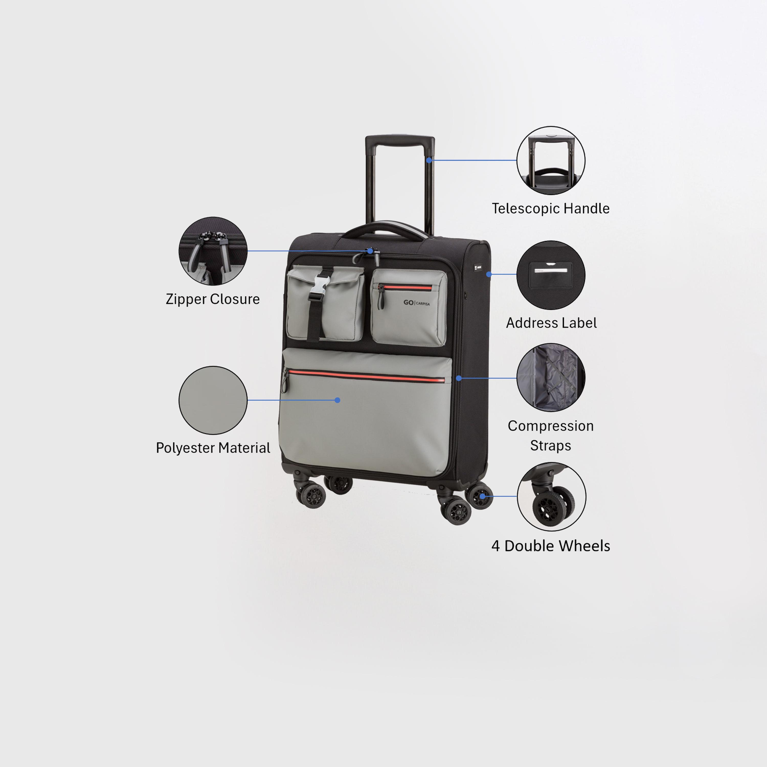 Carpisa Aircrew 60 CM Small Cabin 4-Wheeler Spinner Trolley Bag-travel-luggagesandbags-luggage-image-3