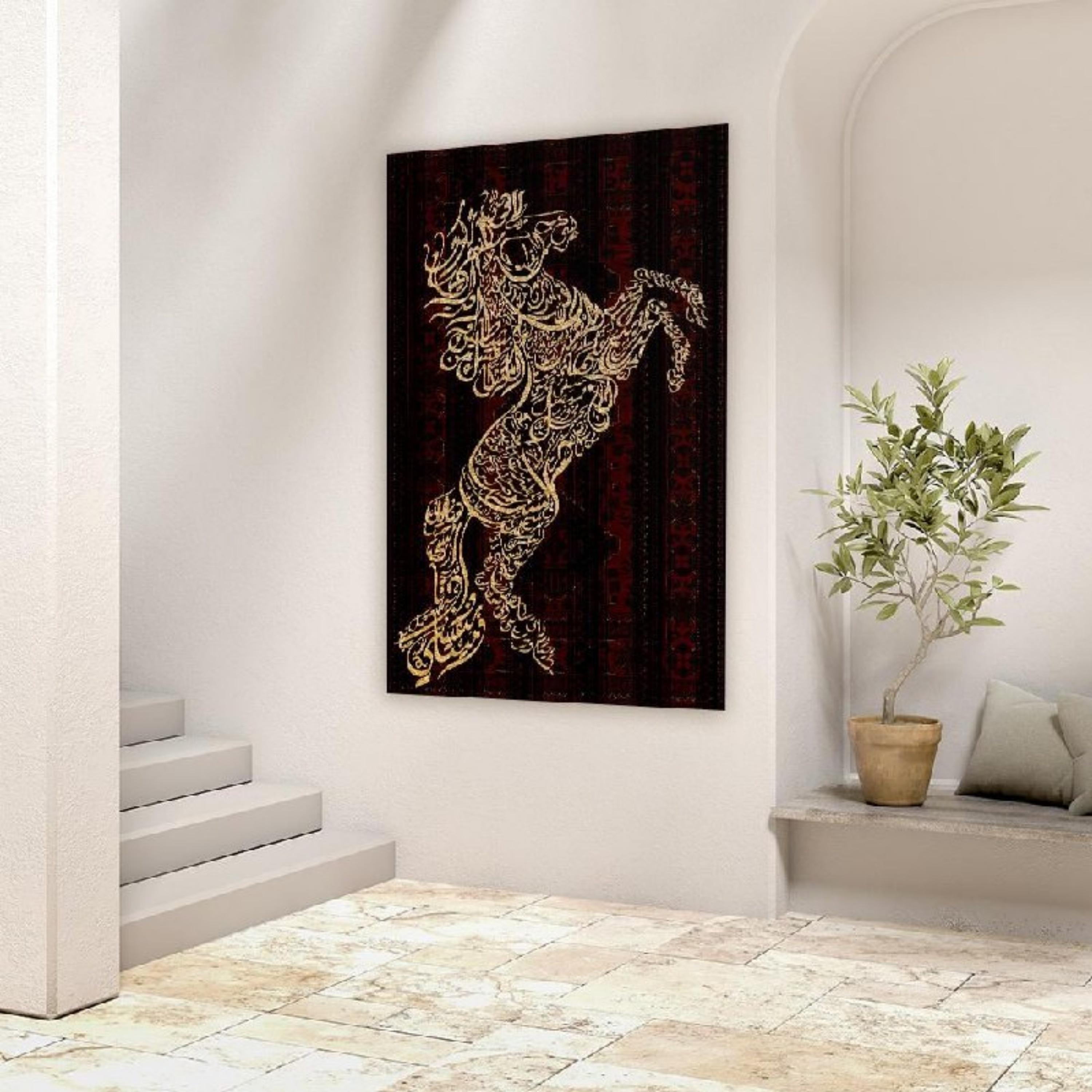 Calligraphy Horse Wall Art-household-walldecorandmirrors-wallart-image-1