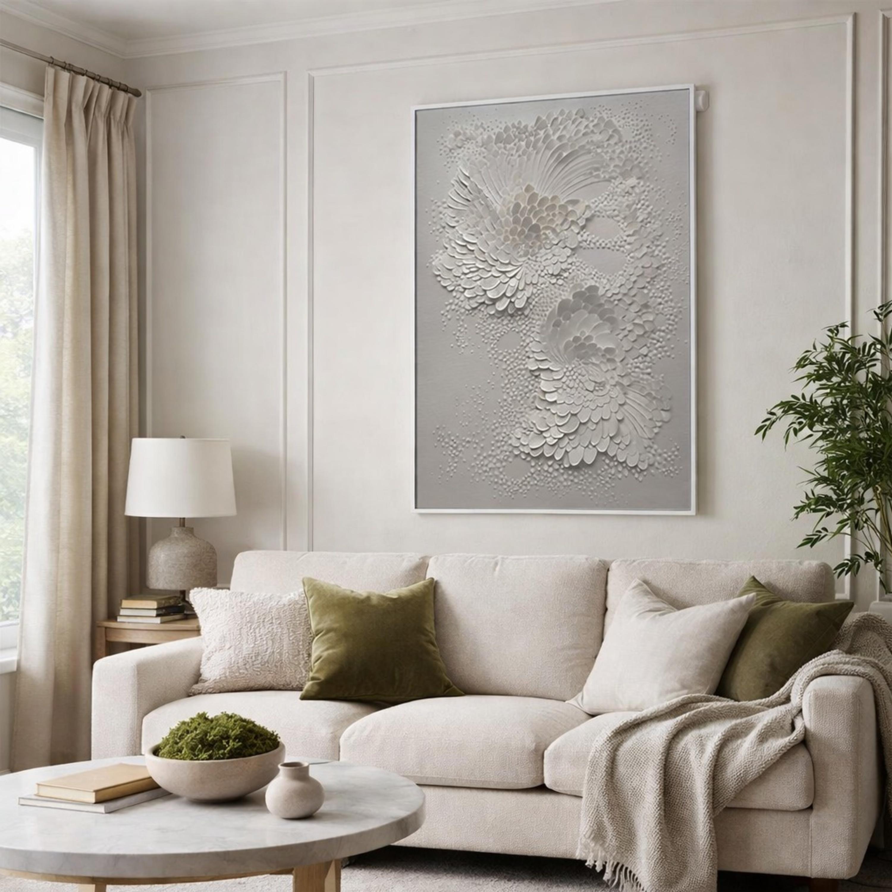 Textured Floral Wall Art Panel-household-walldecorandmirrors-wallart-image-2