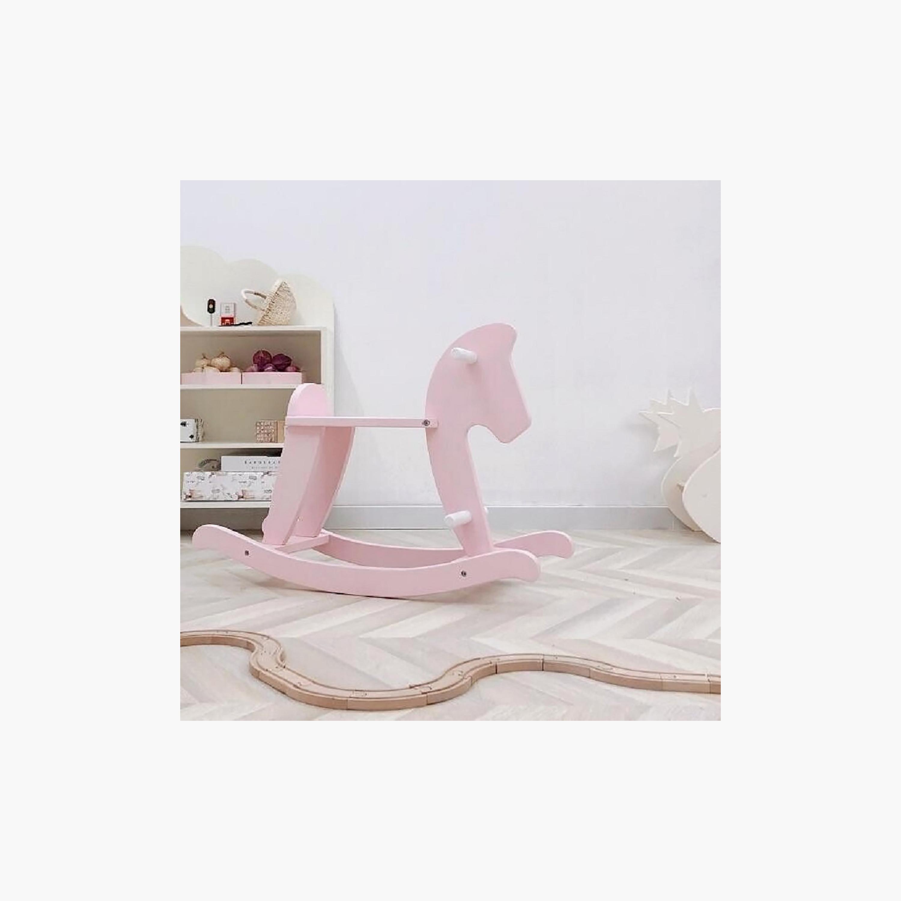 حصان هزاز خشبي للأطفال - وردي من وودي بادي-toys-outdoor-bikesandrideons-manualrideons-image-12