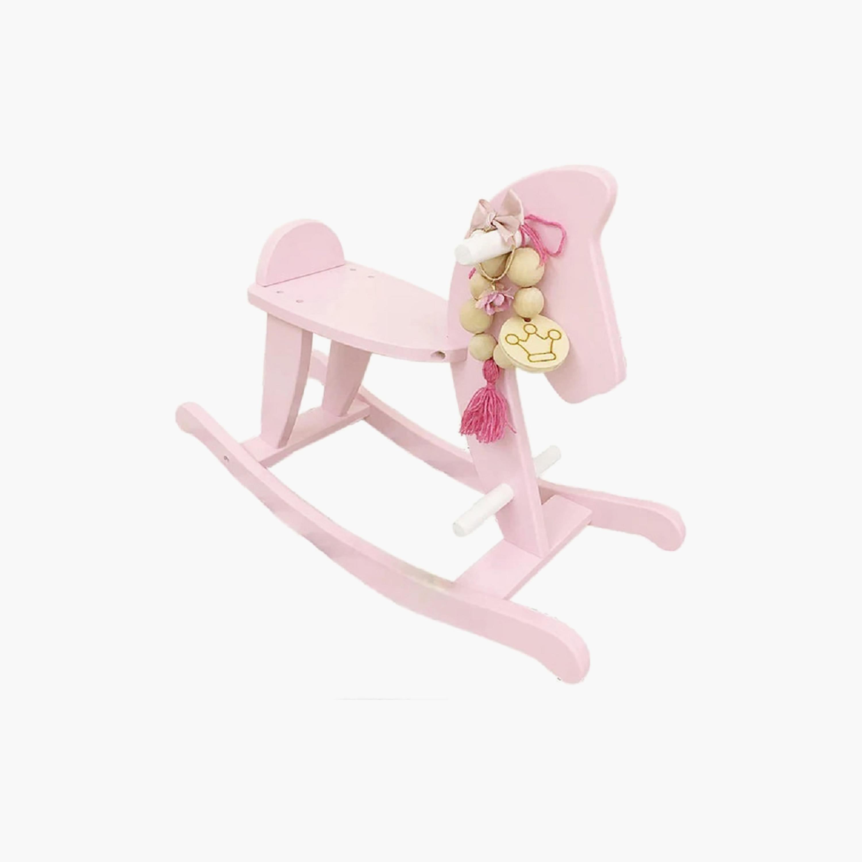 حصان هزاز خشبي للأطفال - وردي من وودي بادي-toys-outdoor-bikesandrideons-manualrideons-image-6
