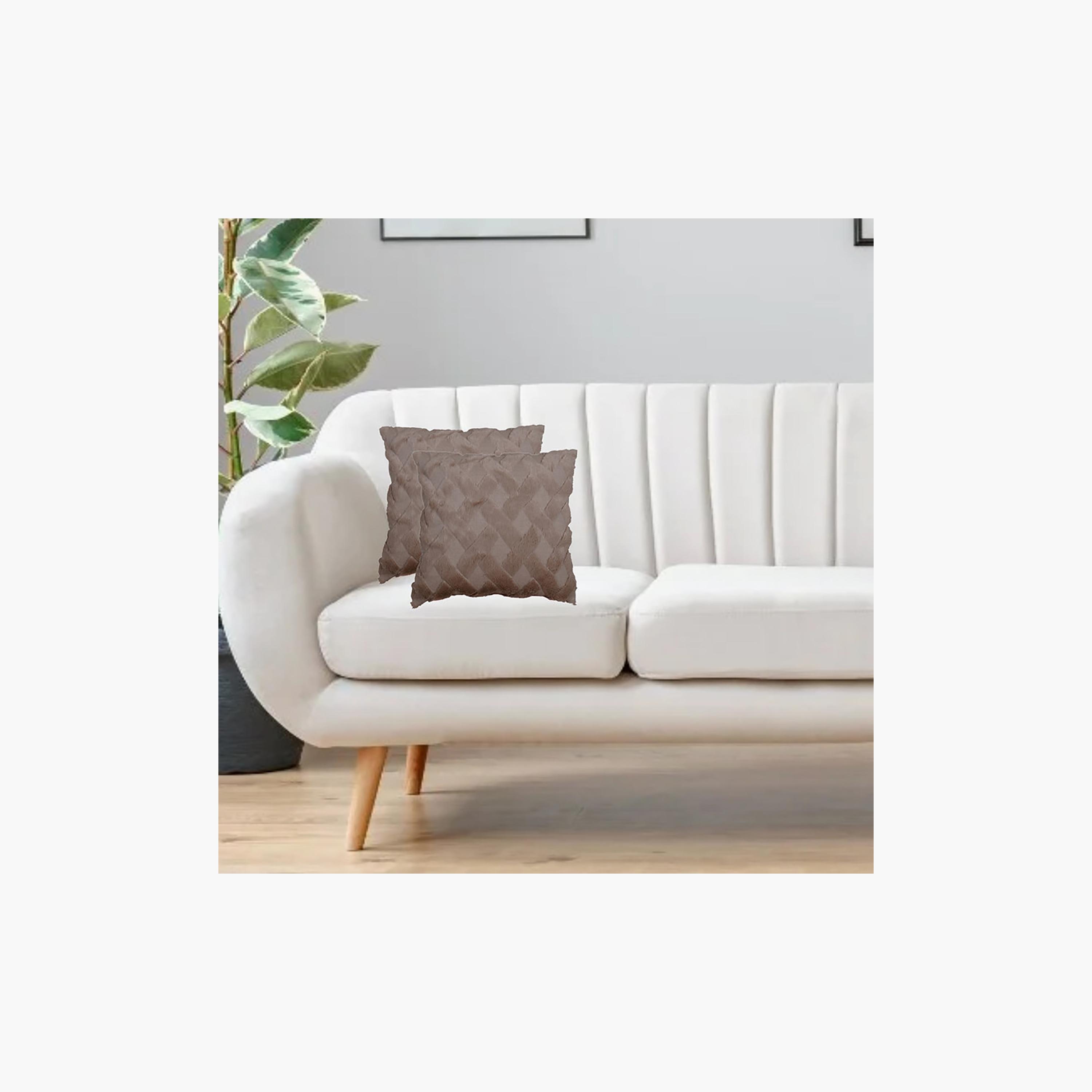 أغطية وسائد دونيتيلا بسحابات جانبية منقوشة - 45 × 45 سم-household-cushionsandthrows-filledcushions-decorativecushions-image-2