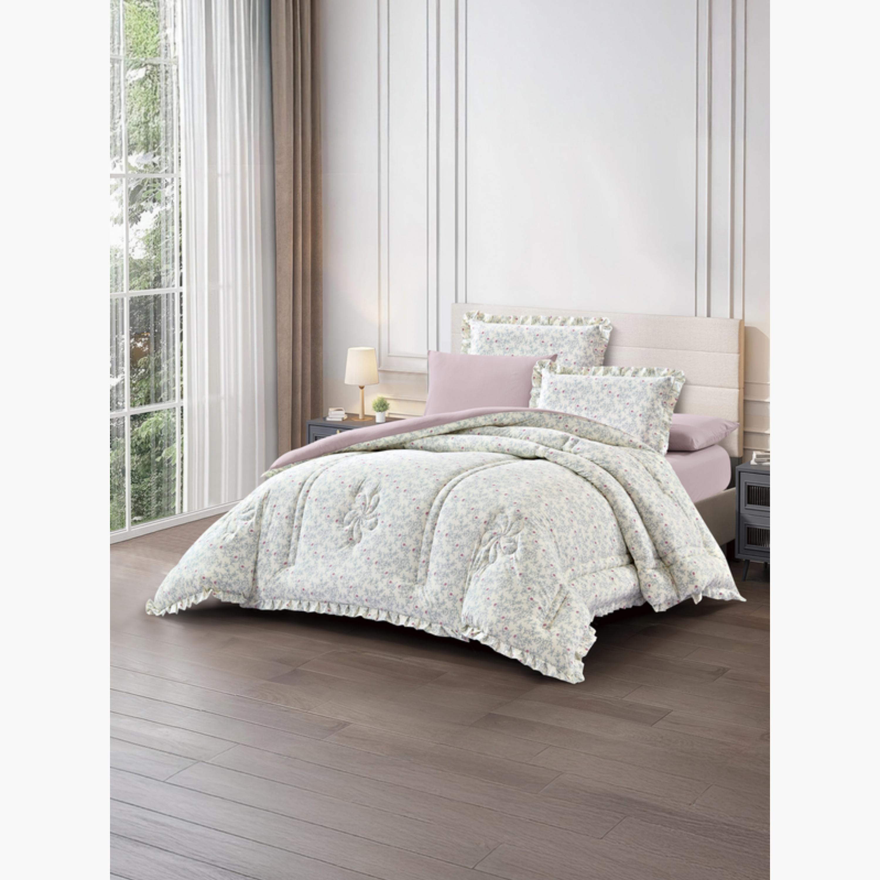Reversible Comforter Set with Ruffled Border-household-bedding-comfortersandbedspreads-comforters-image-1